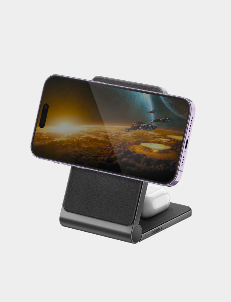 Energea MagTrio caricatore wireless 3 in 1 MagSafe Gunmetal