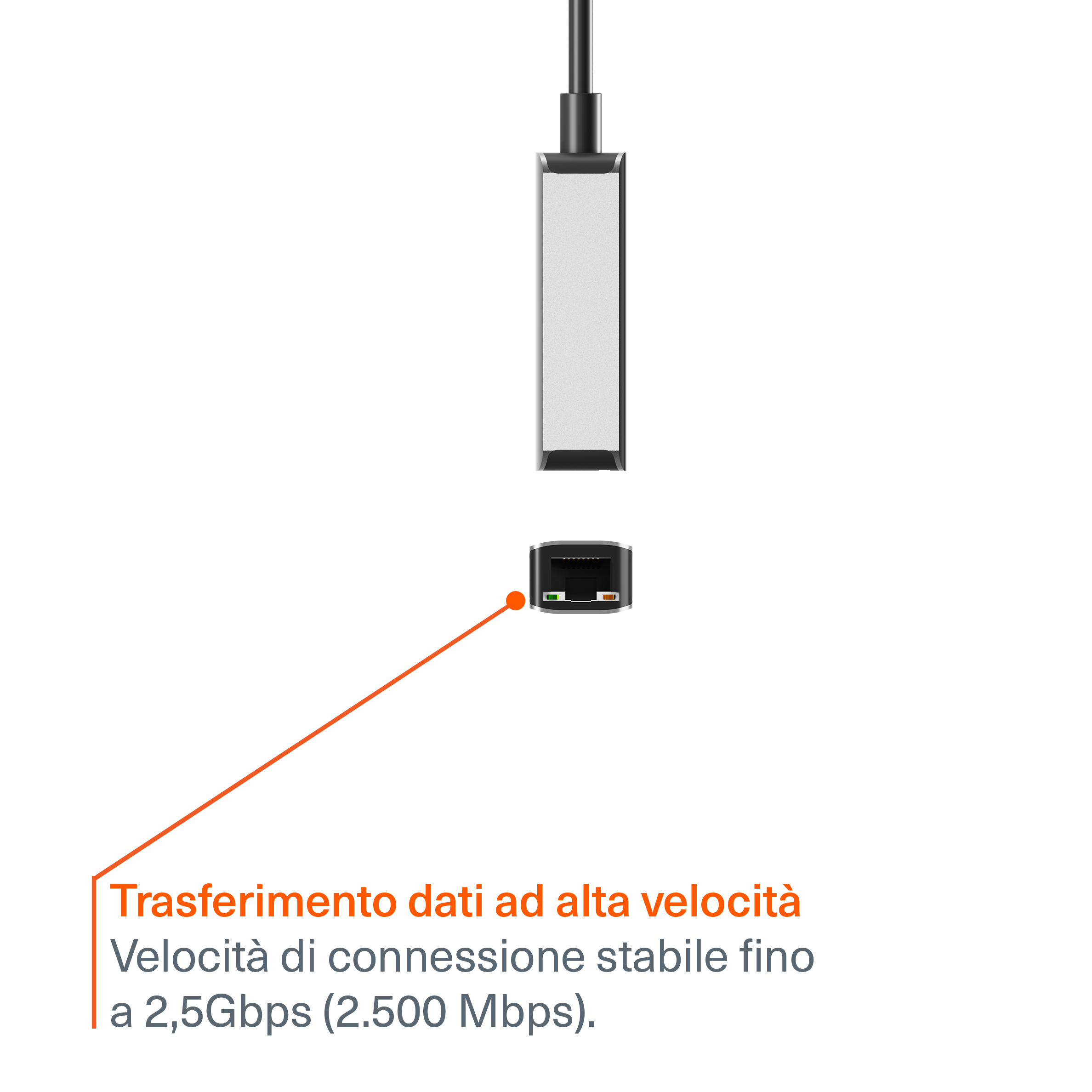 Cygnett adattatore Ethernet USB-C 2,5 Gbps hub