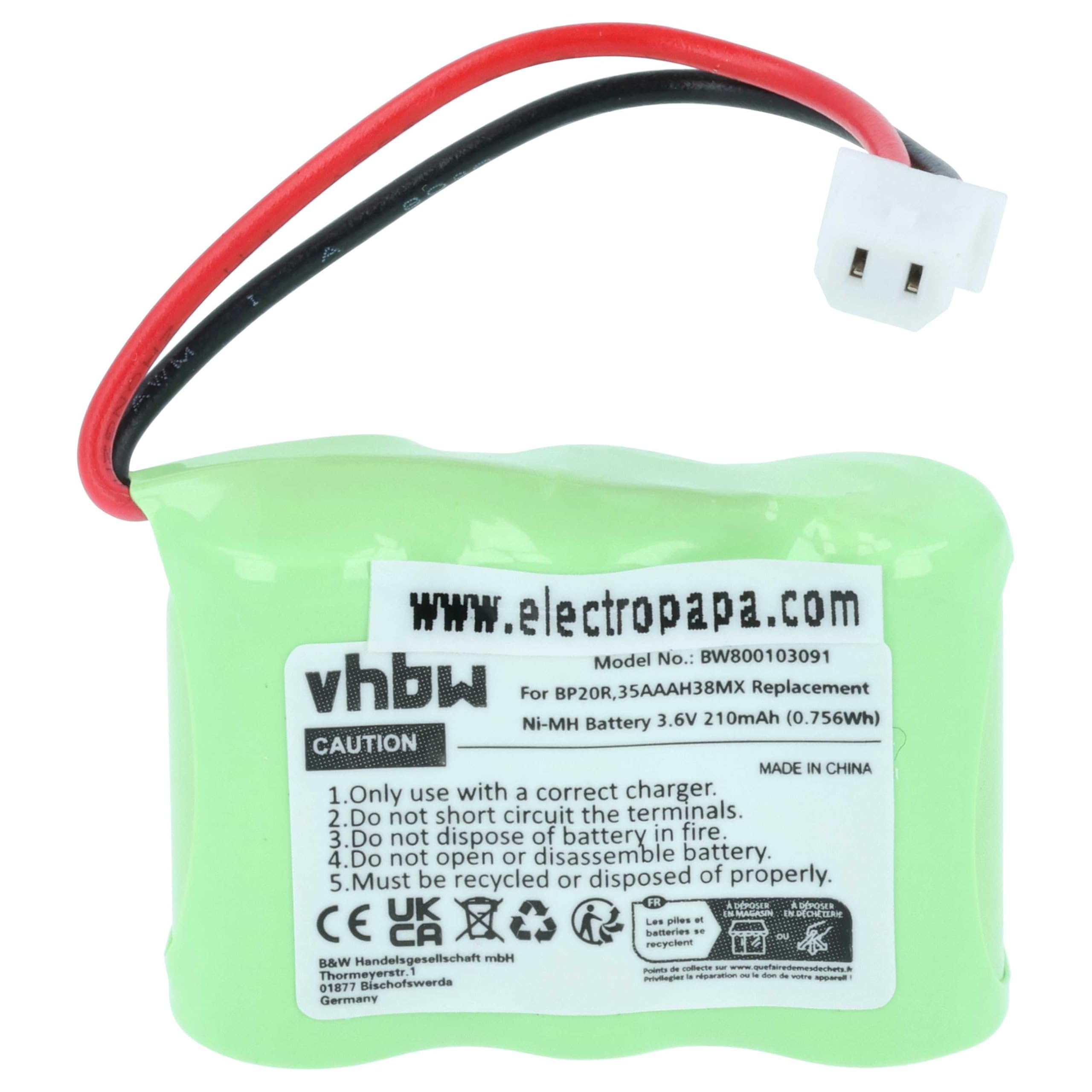 vhbw Batteria Collare Dogtra 3,6V 210mAh NiMH 1 Pezzo