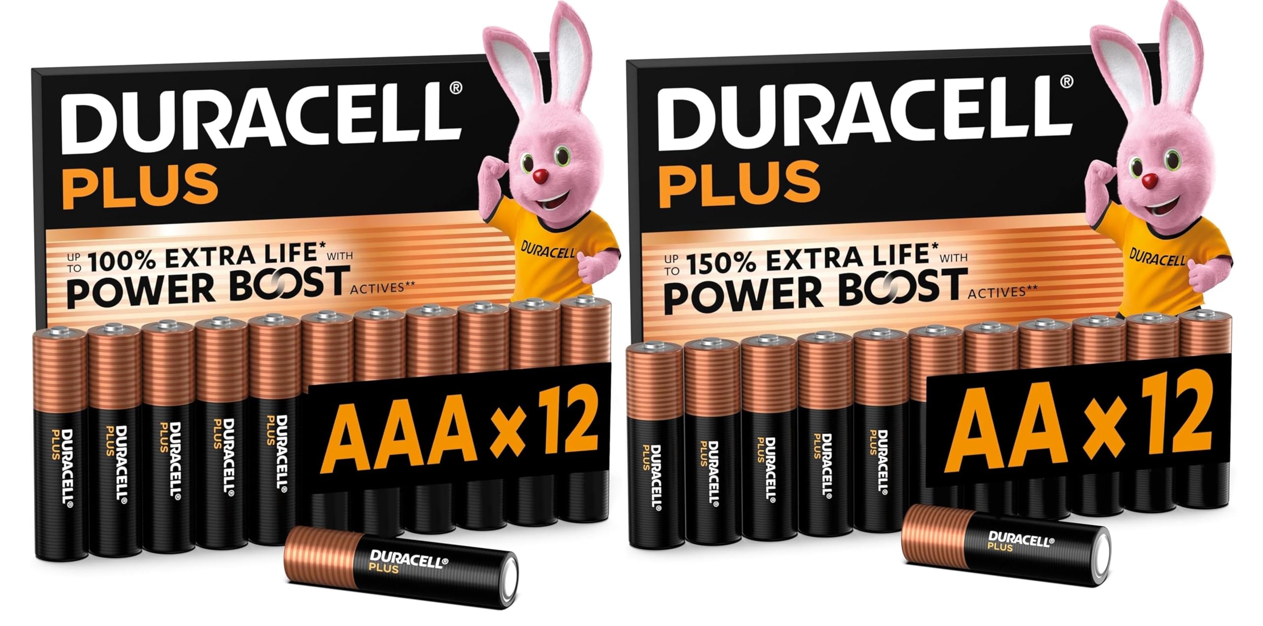Duracell Plus AA AAA batterie alcaline 24 pezzi power boost