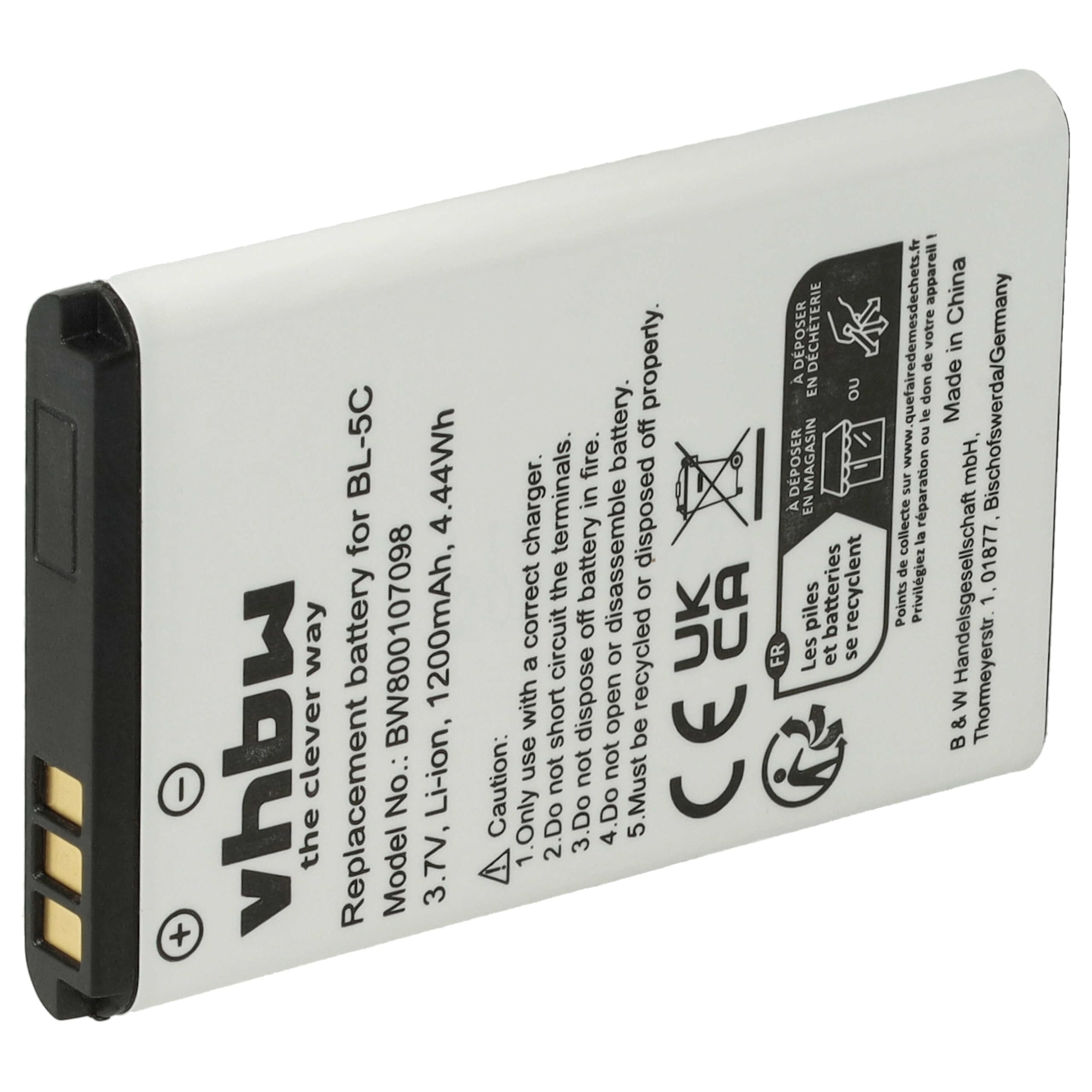 vhbw Batteria Li-Ion 1200mAh per Amplicomms M6300