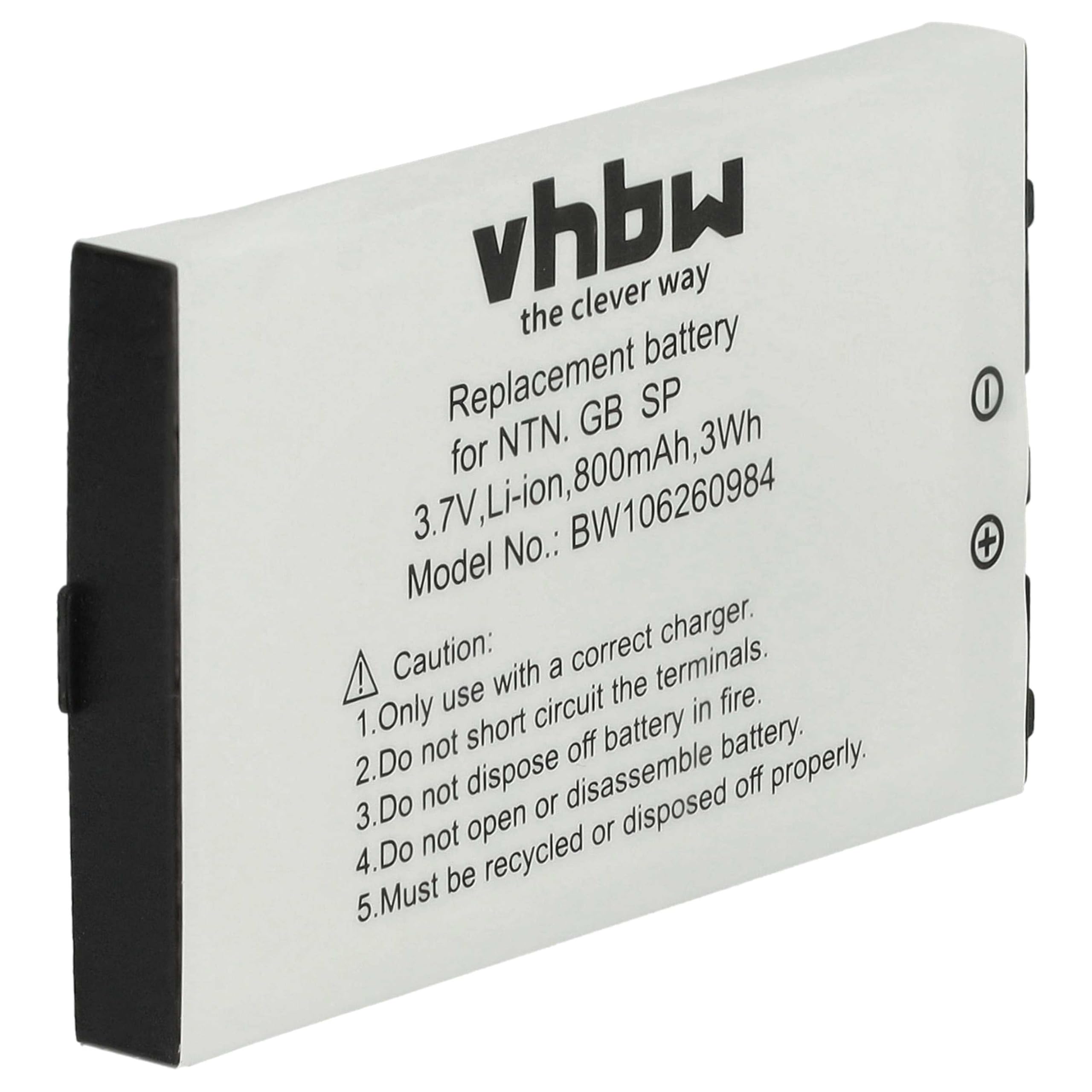 vhbw Batteria Console Gameboy Advance SP AGS-101 800mAh