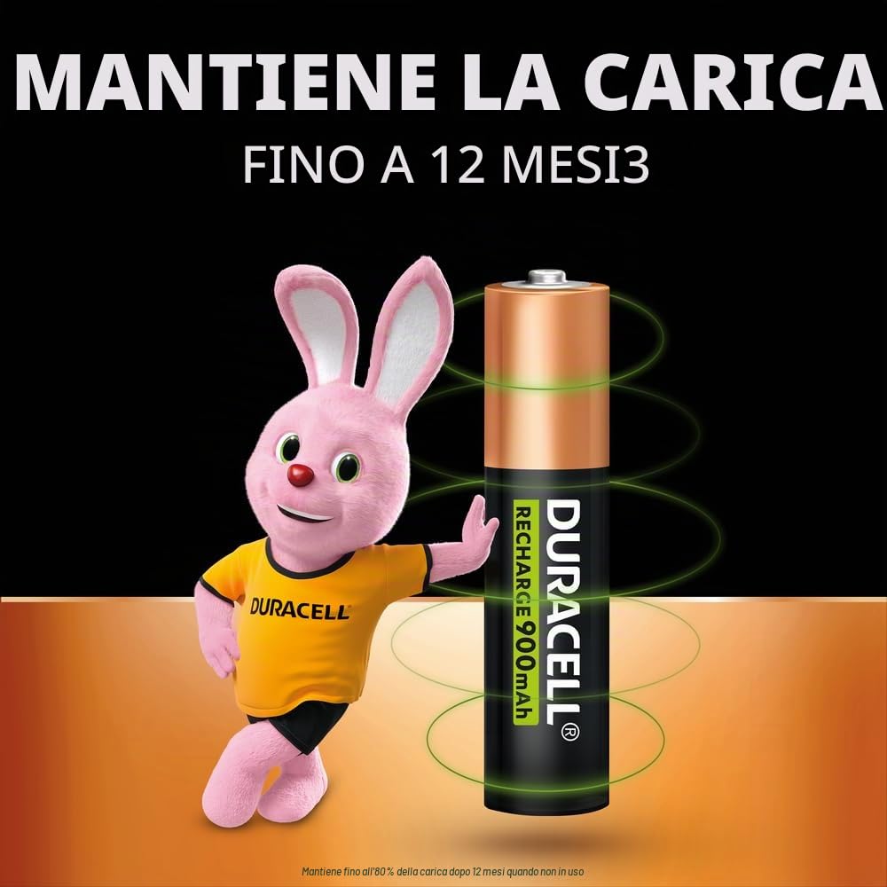 Duracell HR03 DX2400 pile ricaricabili AAA 4 pezzi 900 mAh