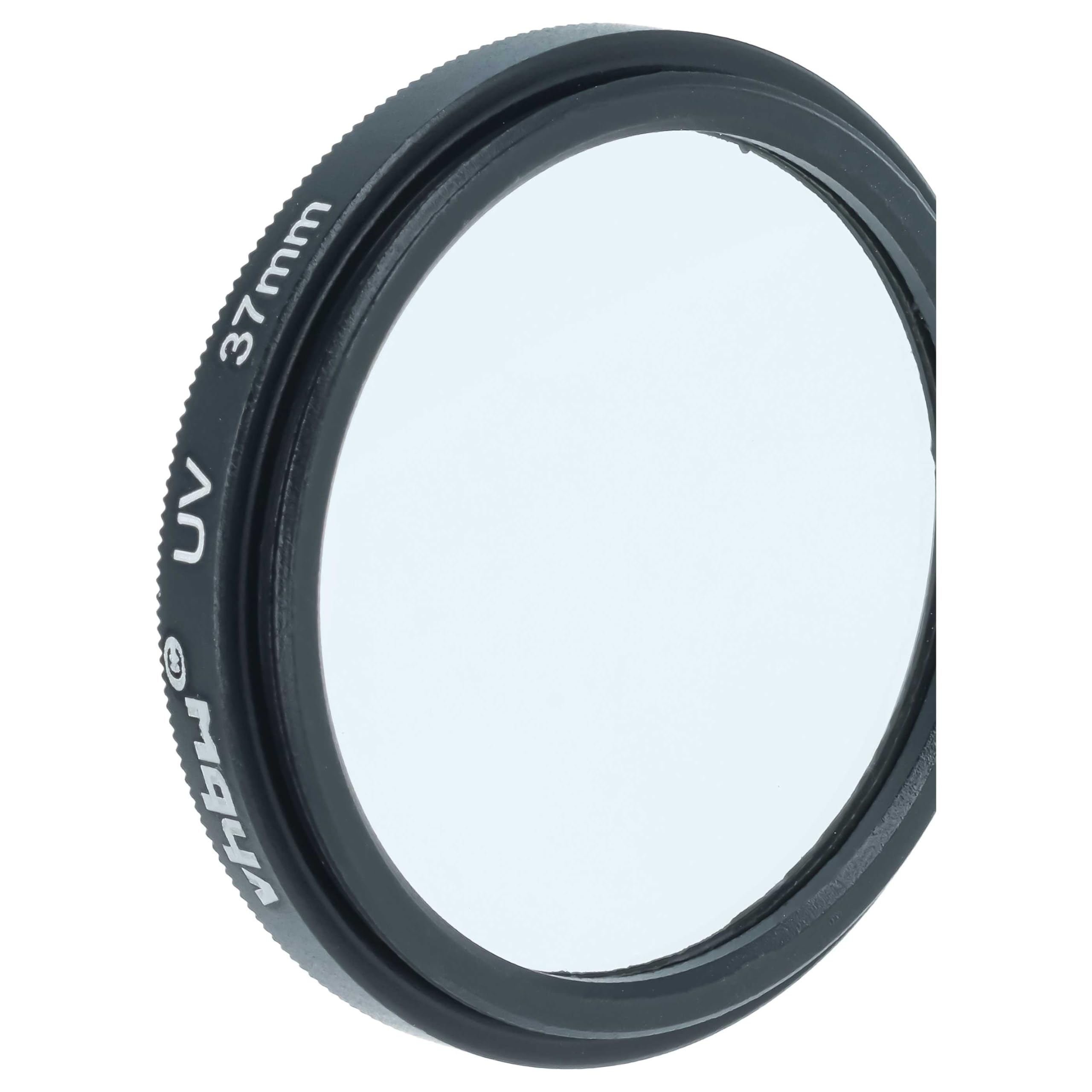 vhbw Filtro UV 37mm per Obiettivi Filettati Nero Vetro