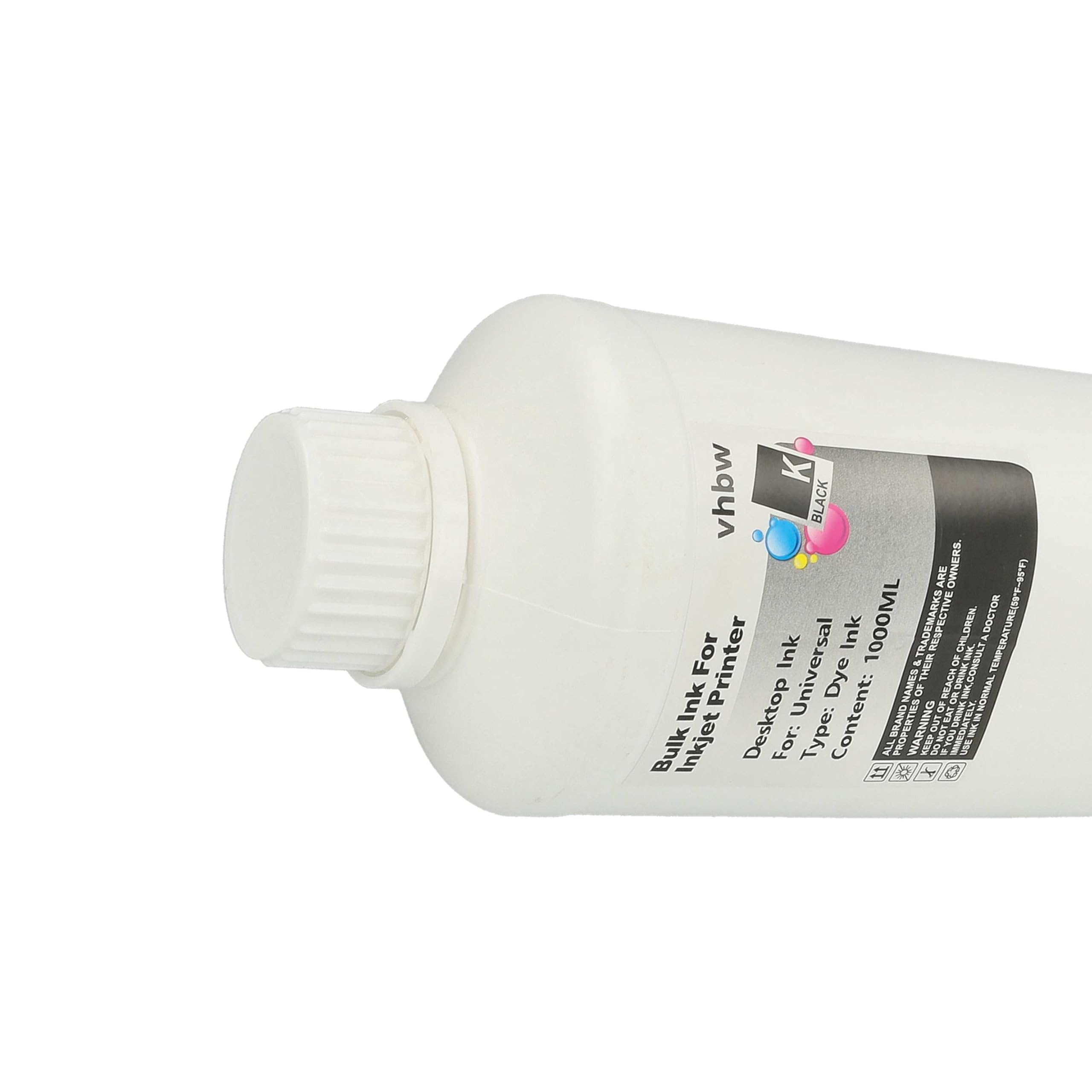 vhbw Inchiostro Dye Nero 1000ml ricarica cartucce