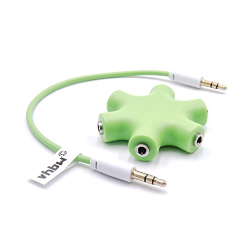 vhbw Splitter audio 6 uscite sdoppiatore jack verde con cavo