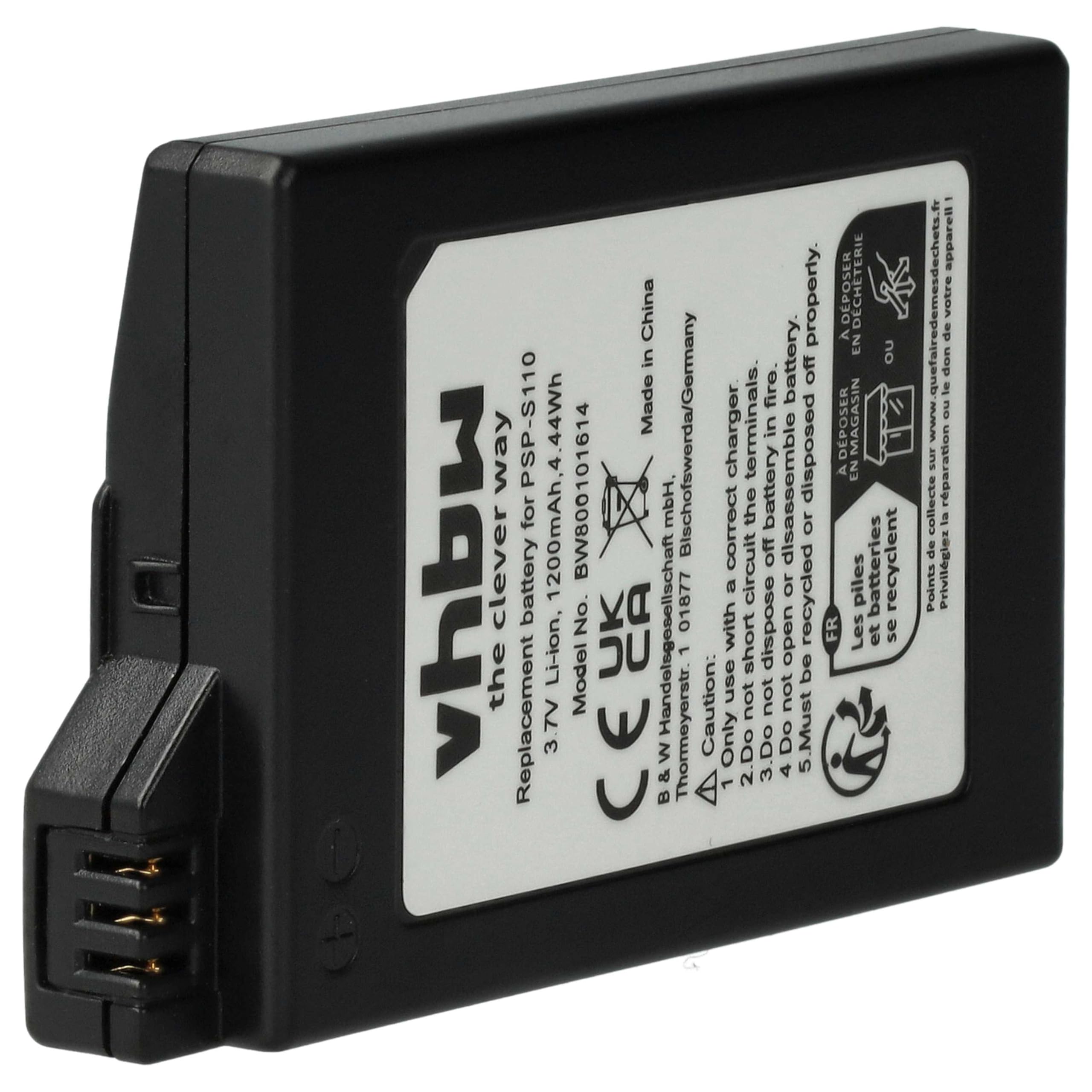 vhbw PSP-S110 batteria console PSP-2000 1200mAh 1 pezzo