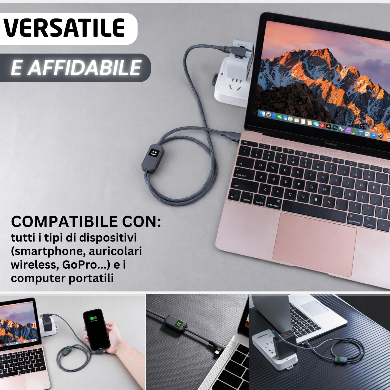 Xoopar Allure Cavo USB 3 in 1 100W Nero 1 m