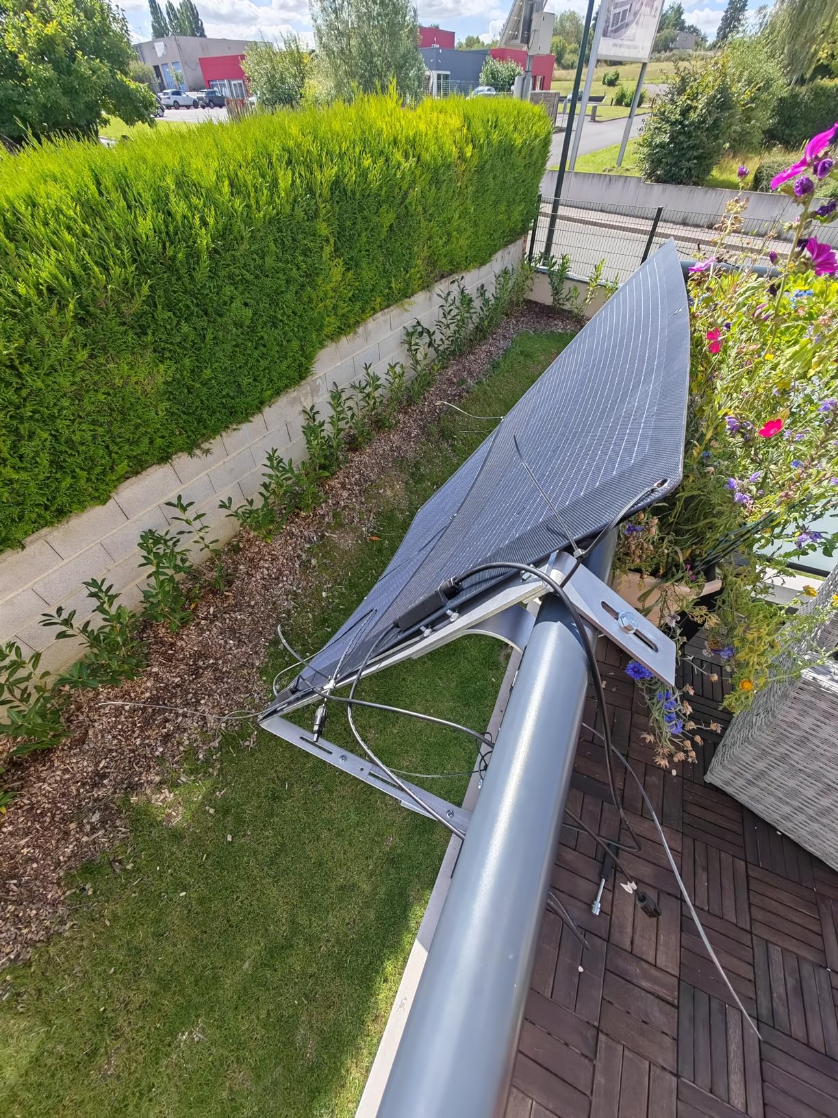 Leicke Supporto pannello solare balcone alluminio lungo