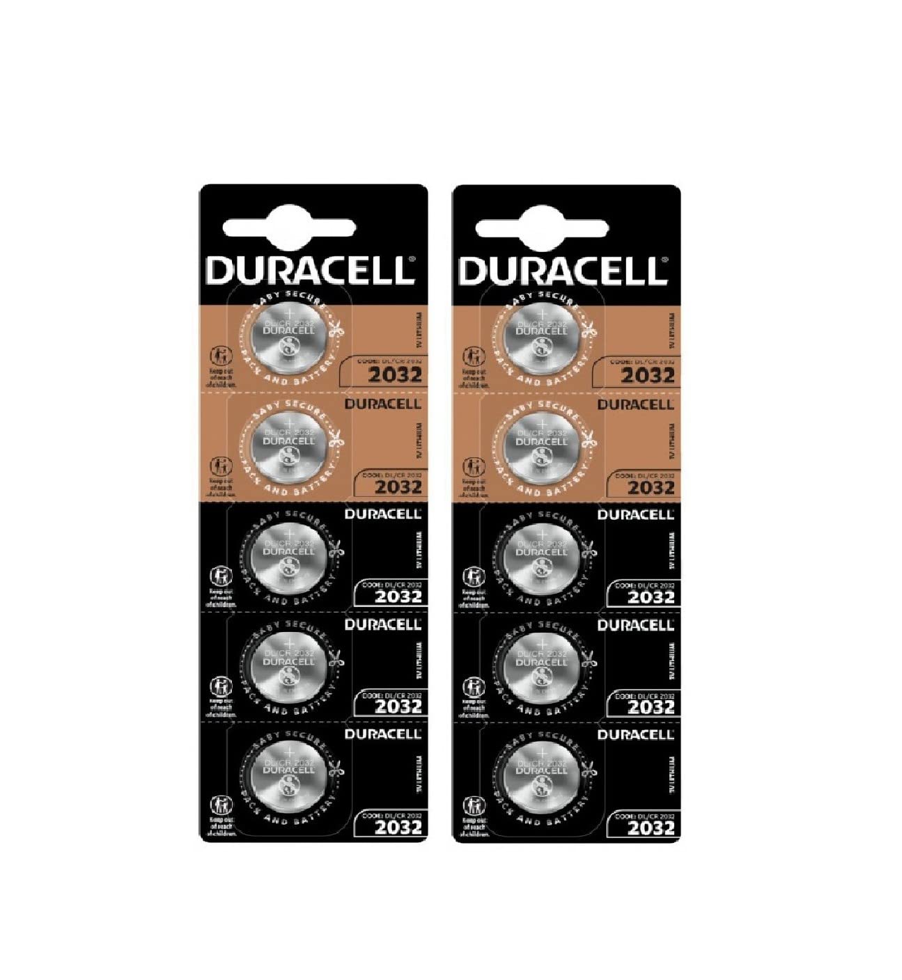 Duracell CR2032 Pile a Bottone 3V Confezione da 10 Litio