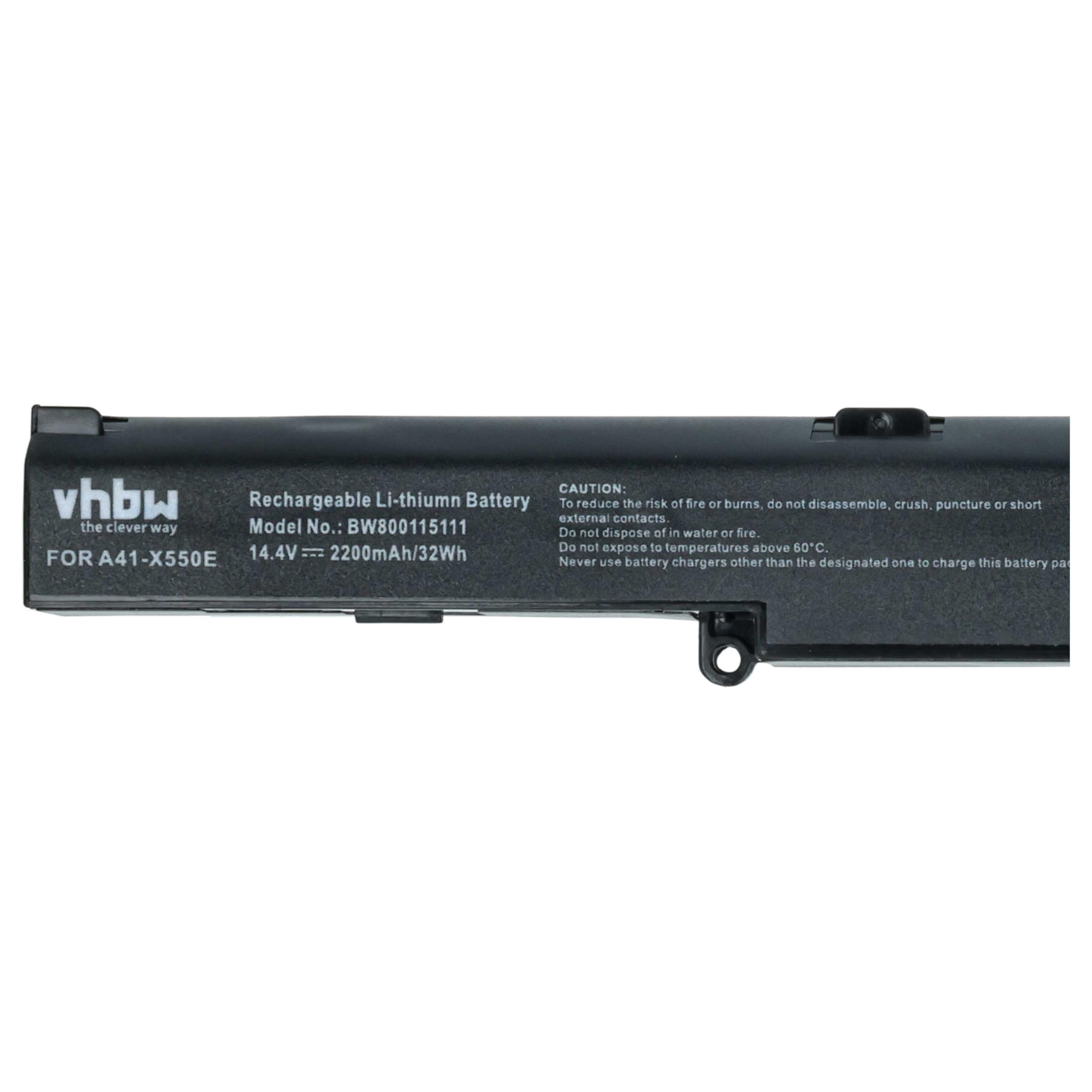 vhbw Batteria A41-X550E per Asus X550 2200mAh
