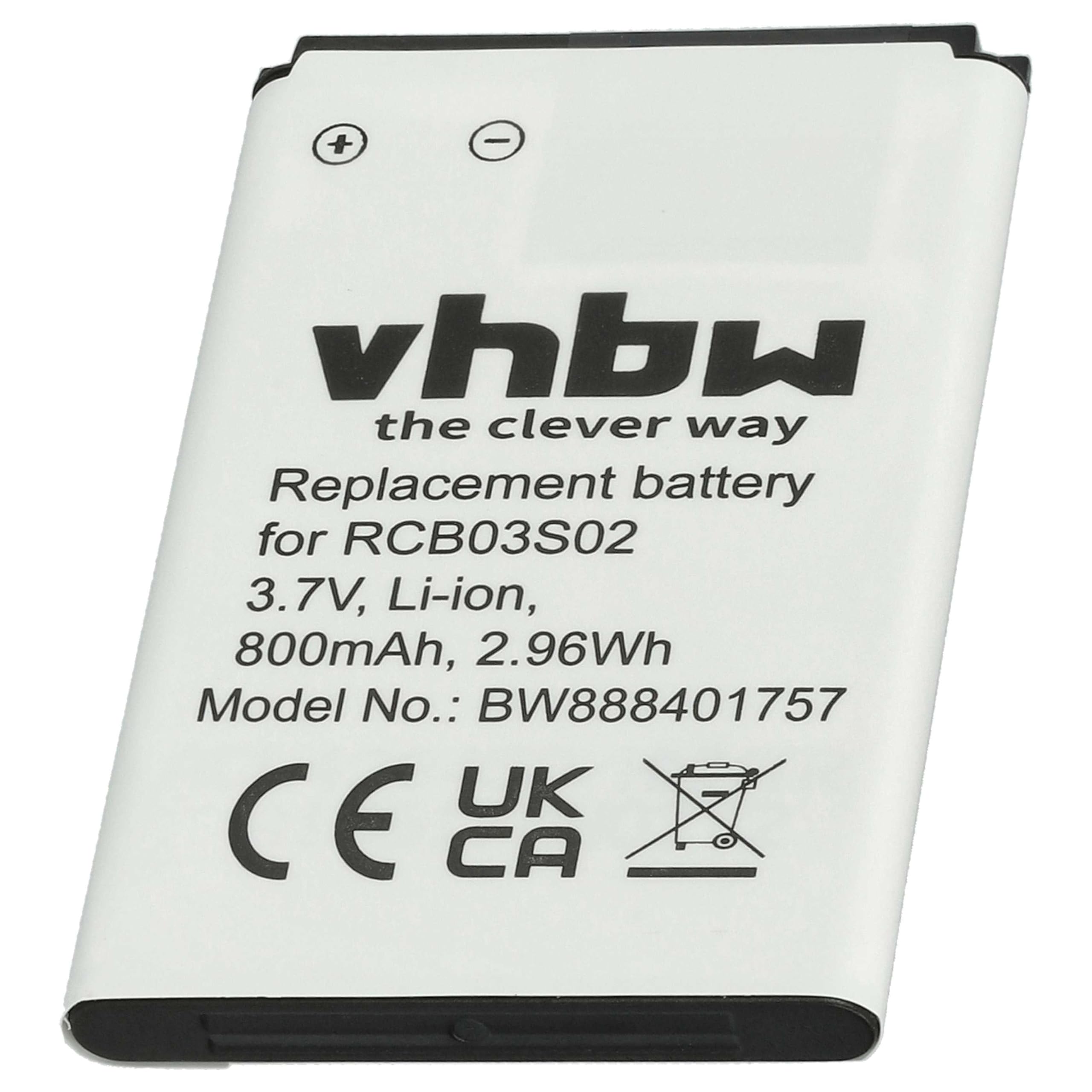 vhbw Batteria RCB03S02 800mAh telefono Swisstone Li-Ion