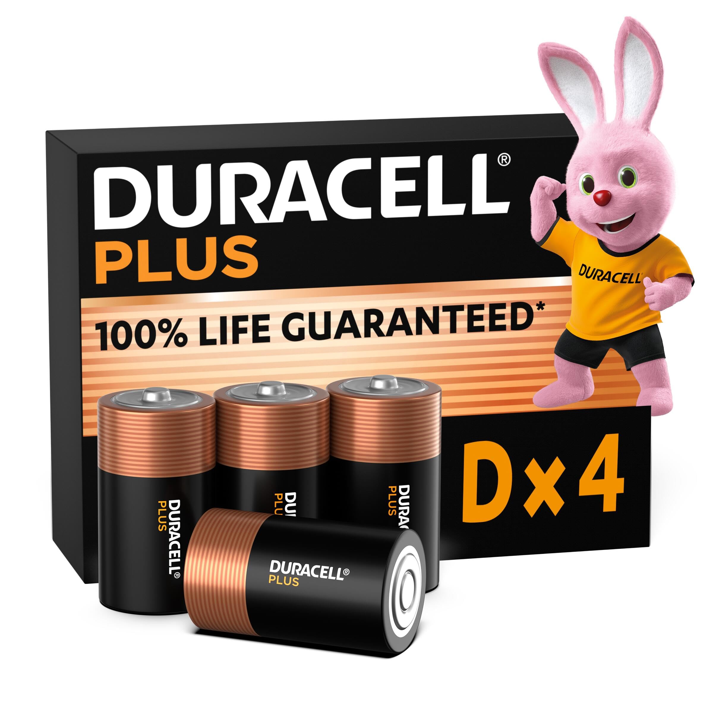 Duracell Plus Batterie Alcaline D LR20 4pz lunga durata