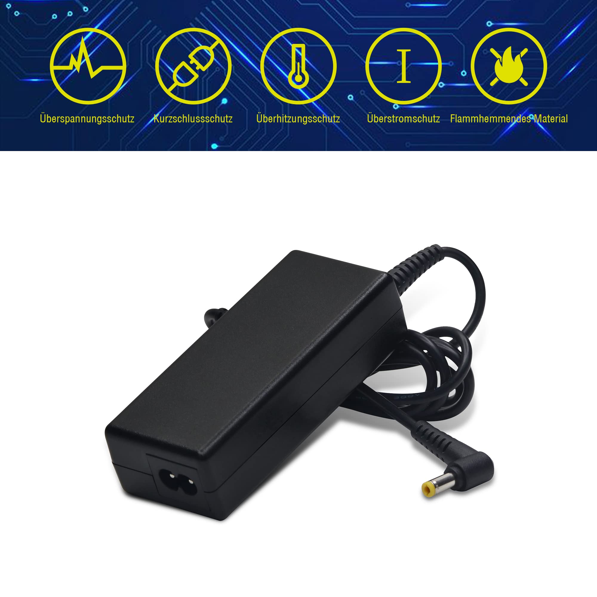 Leicke Alimentatore 19V 3.42A 65W Acer Aspire caricabatterie 1,7mm