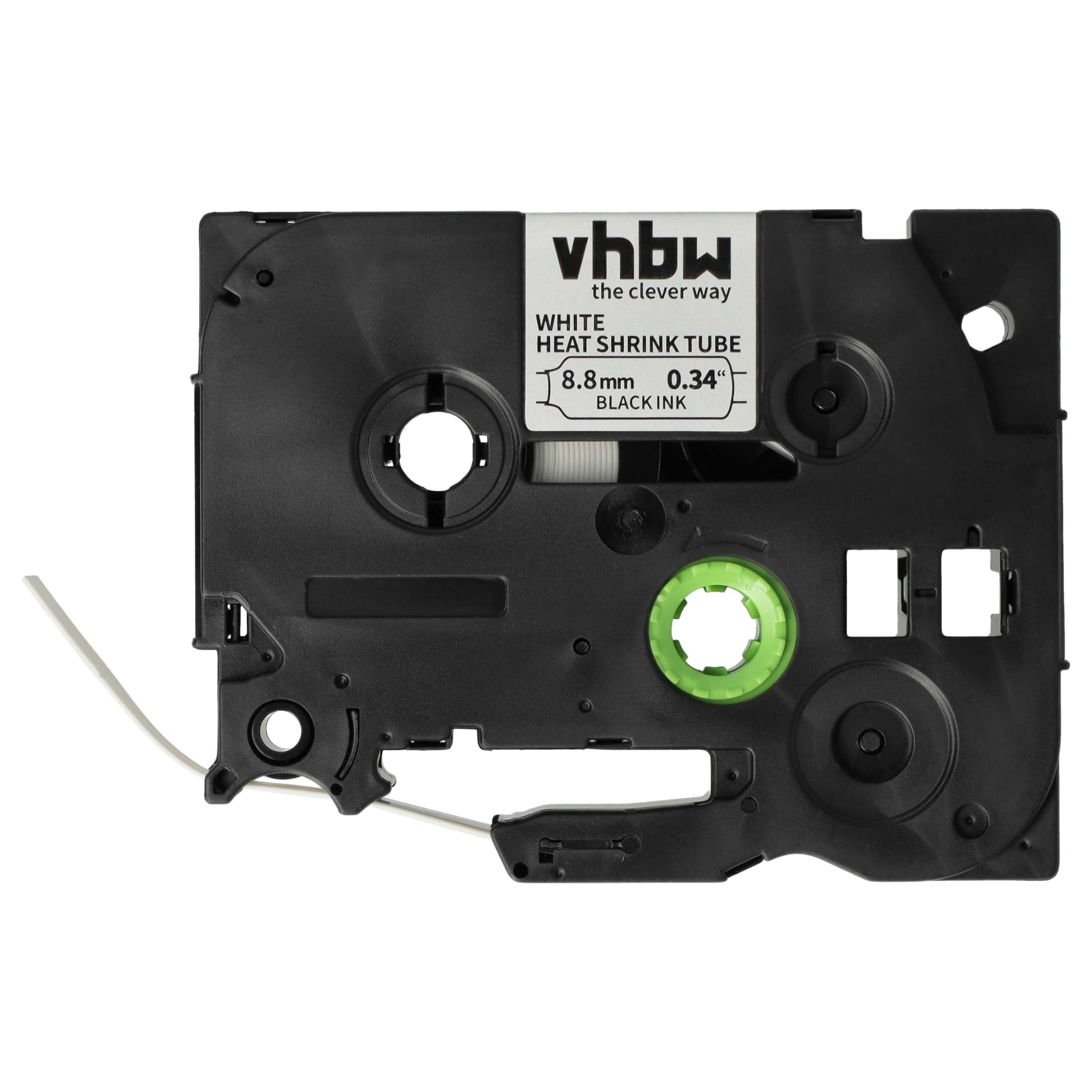 vhbw HSE-221 tubo termoretrattile 8,8mm nero su bianco