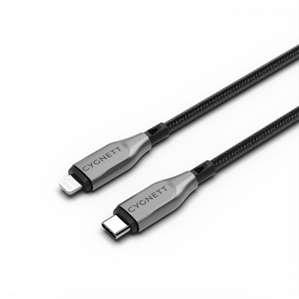 Cygnett Armoured cavo Lightning USB-C 1m nero 30W