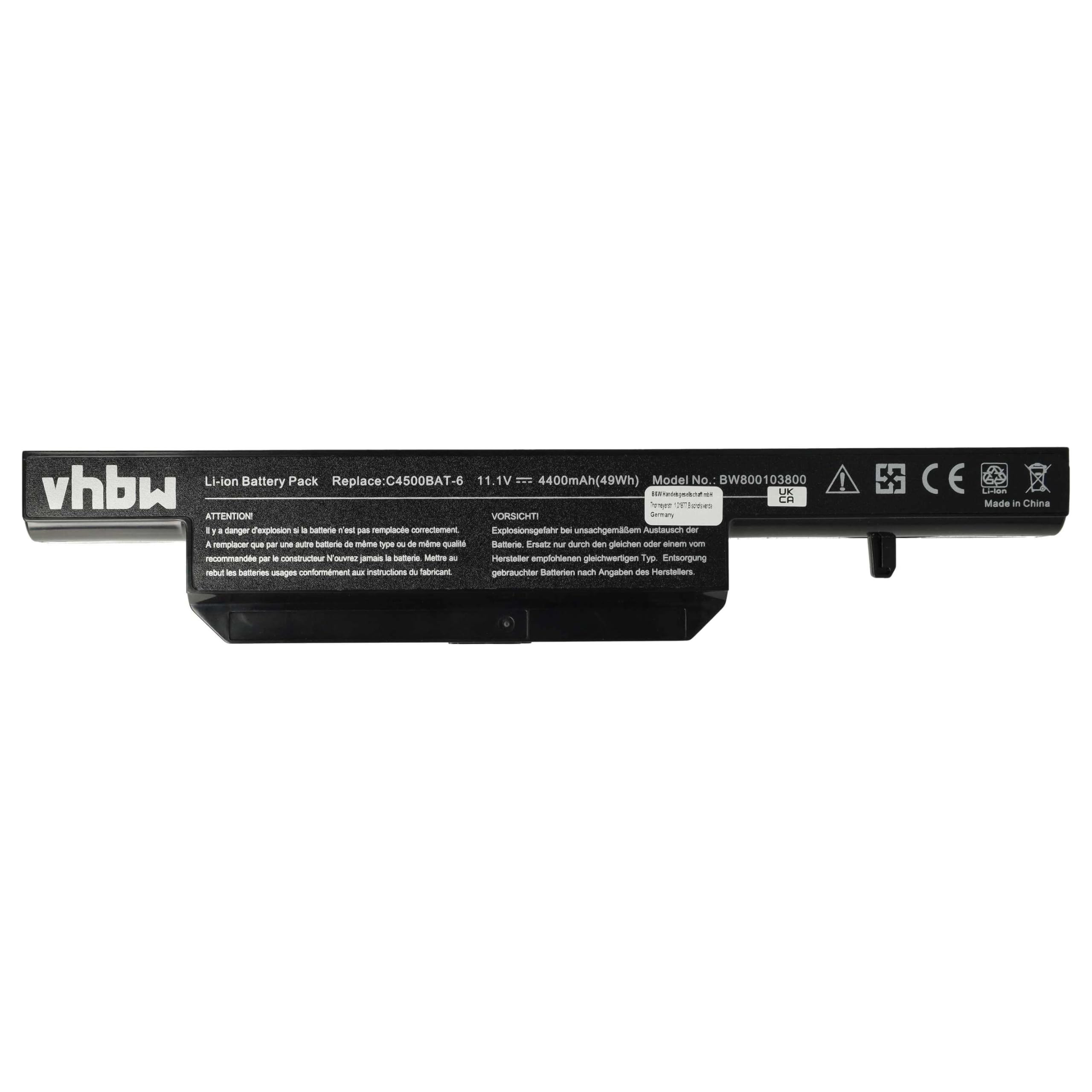 vhbw batteria notebook Terra Mobile 4400mAh 11,1V