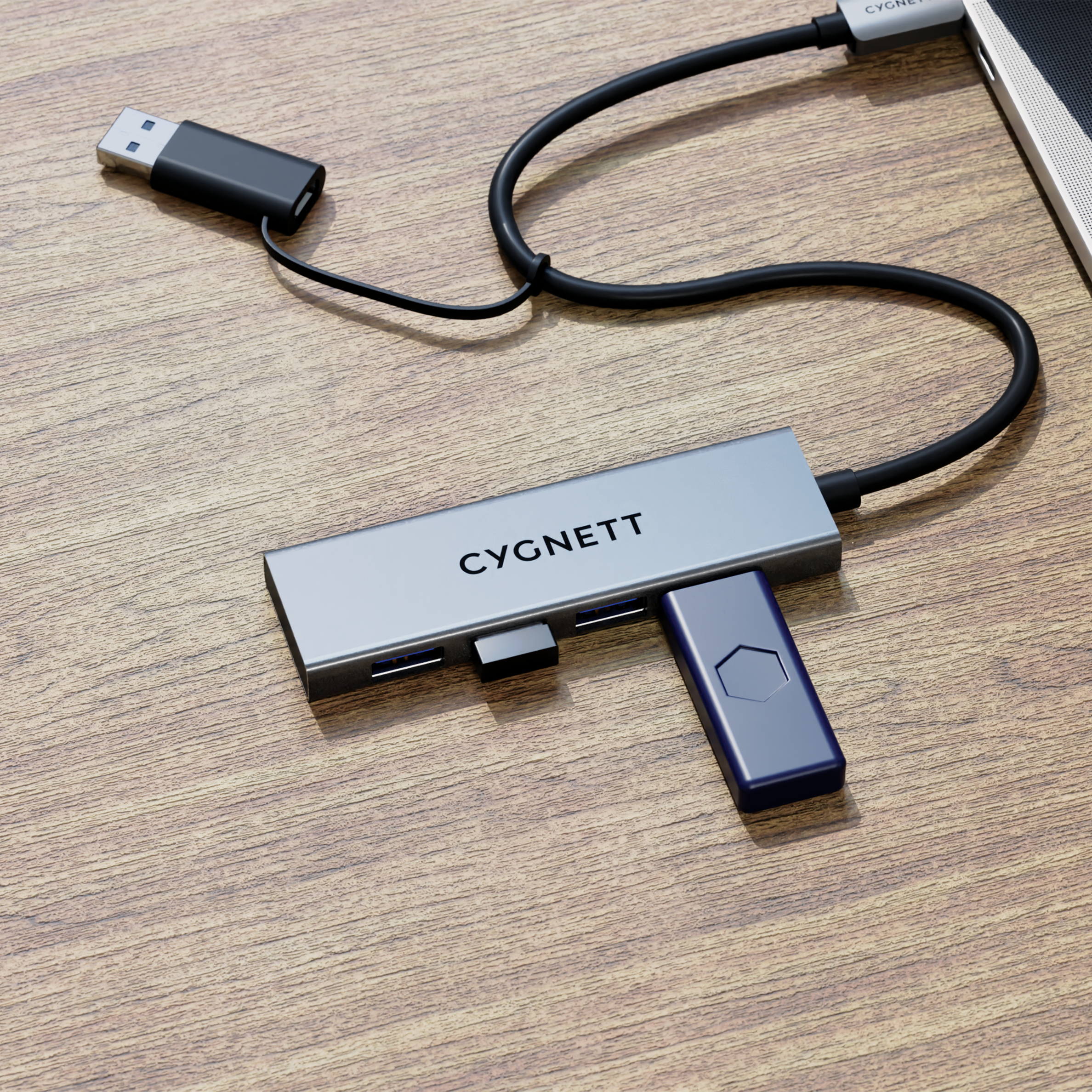 Cygnett Hub USB-C a USB-A 4 in 1 Alluminio 4 Porte