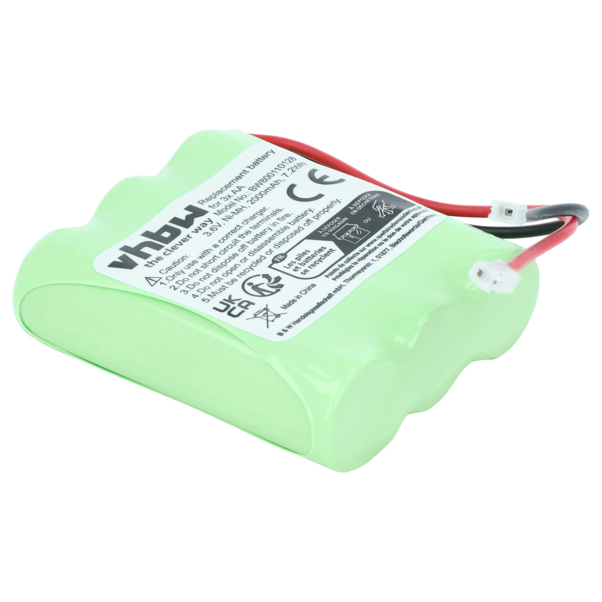 vhbw Batteria 3x AA 2000mAh 3,6V NiMH ricaricabile
