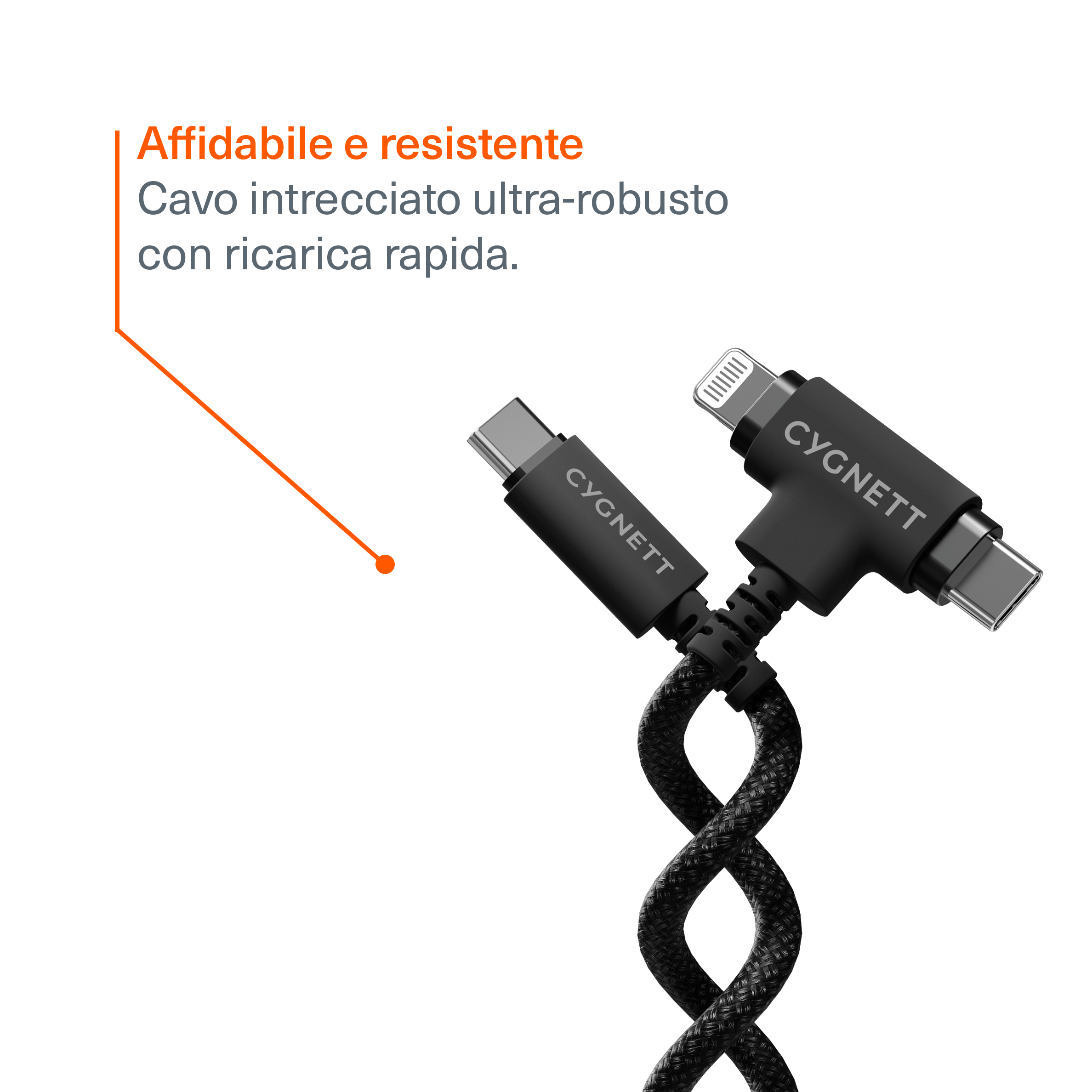 Cygnett Unite cavo USB-C Lightning 60W 1m nero