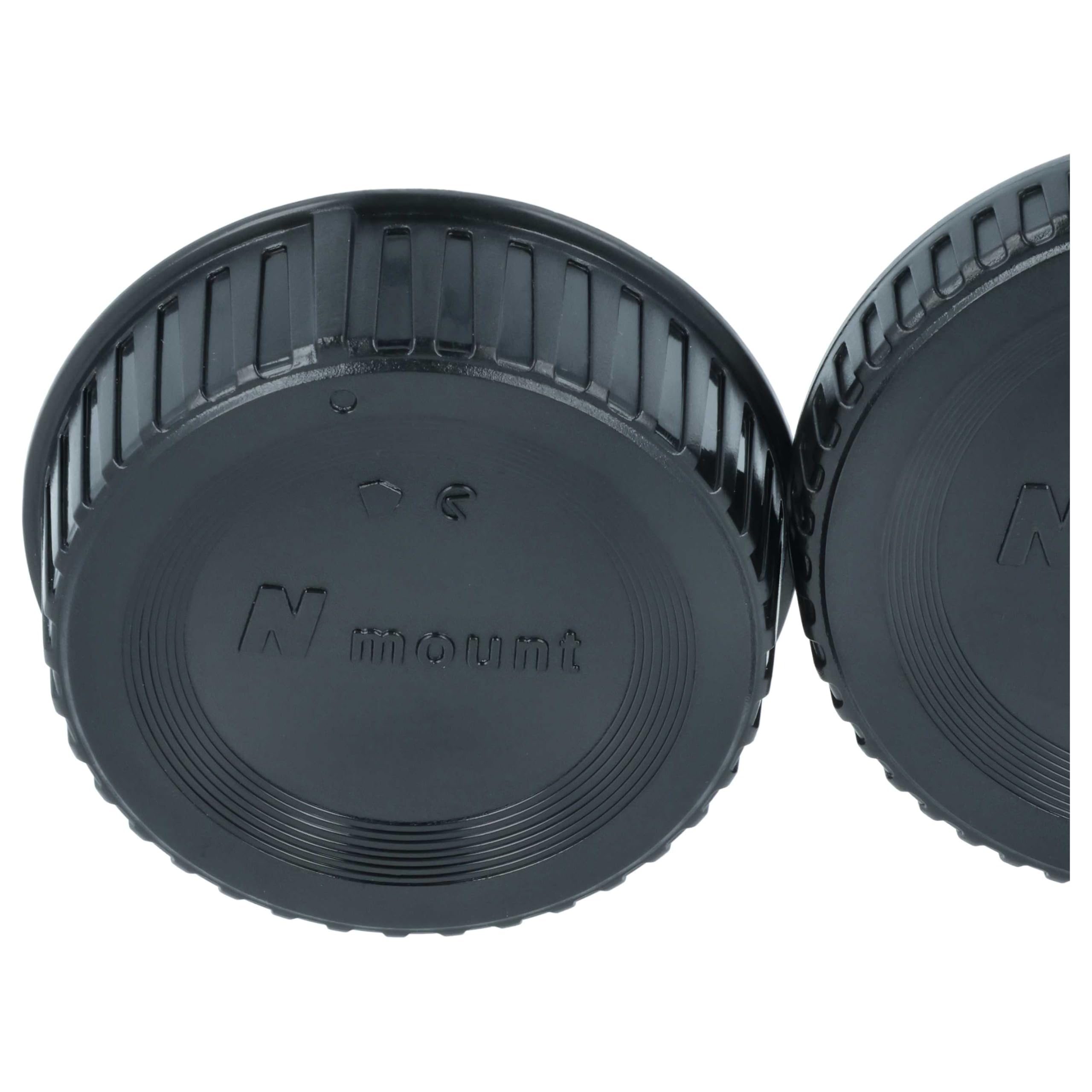 vhbw Set tappi F Nikon copriobiettivo nero 2 pezzi