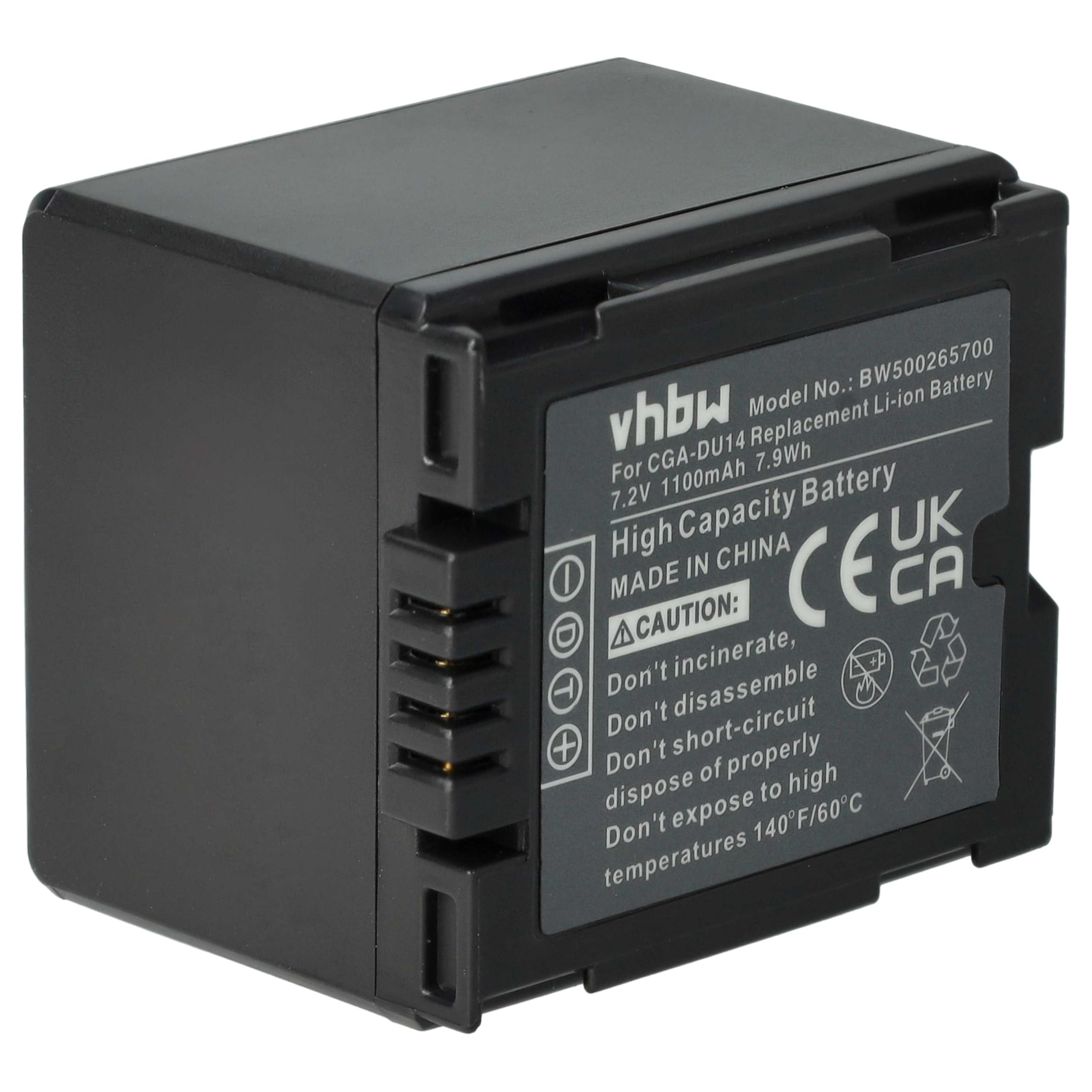 vhbw DZ-MV350E batteria fotocamera Hitachi 1100 mAh 7,2 V