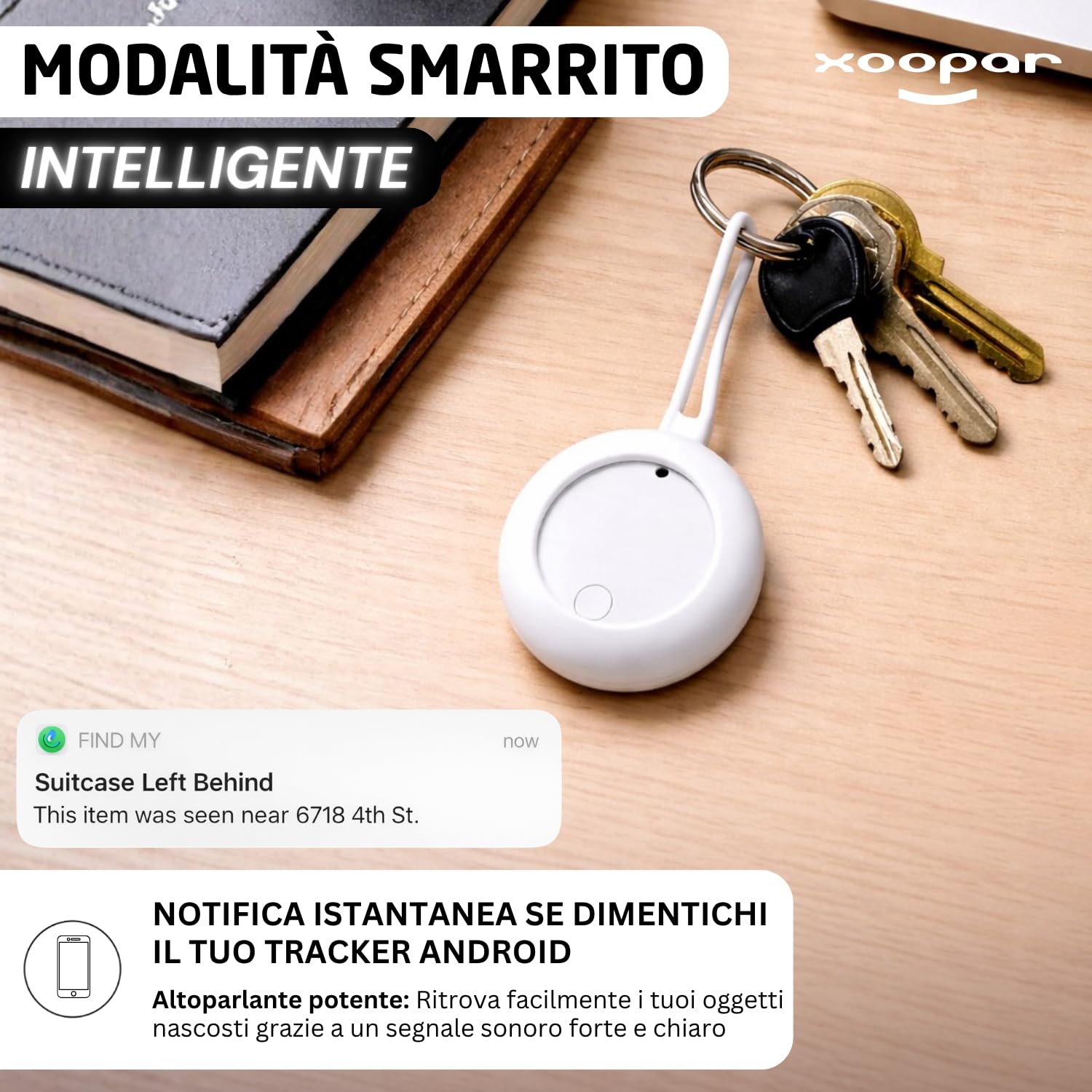 Xoopar Smart Tracker Localizzatore Bluetooth Chiavi