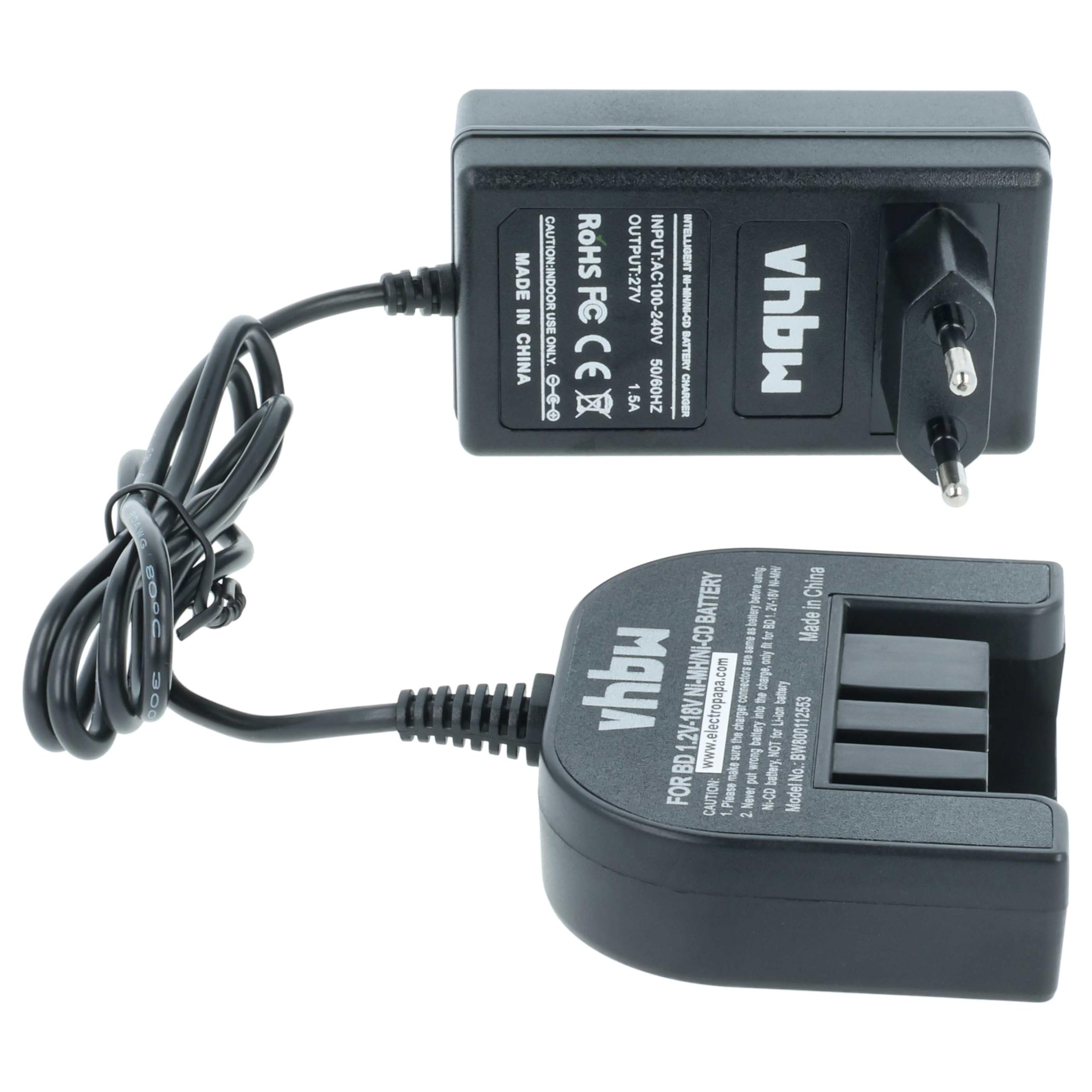 vhbw caricabatterie utensili per Black Decker HP12KD 1,2-18V