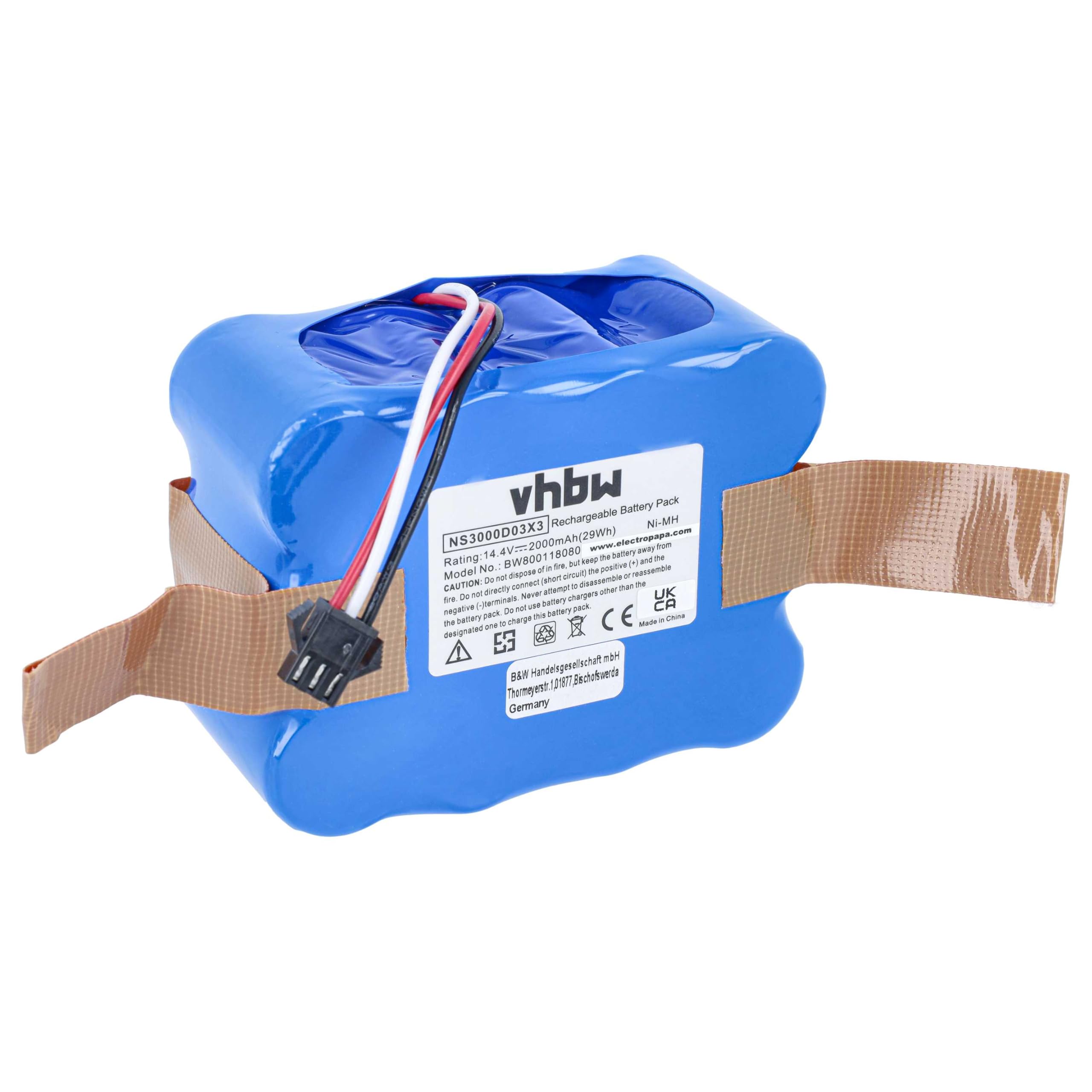 vhbw Batteria per H.Koenig SWR22 14,4V 2000mAh NiMH