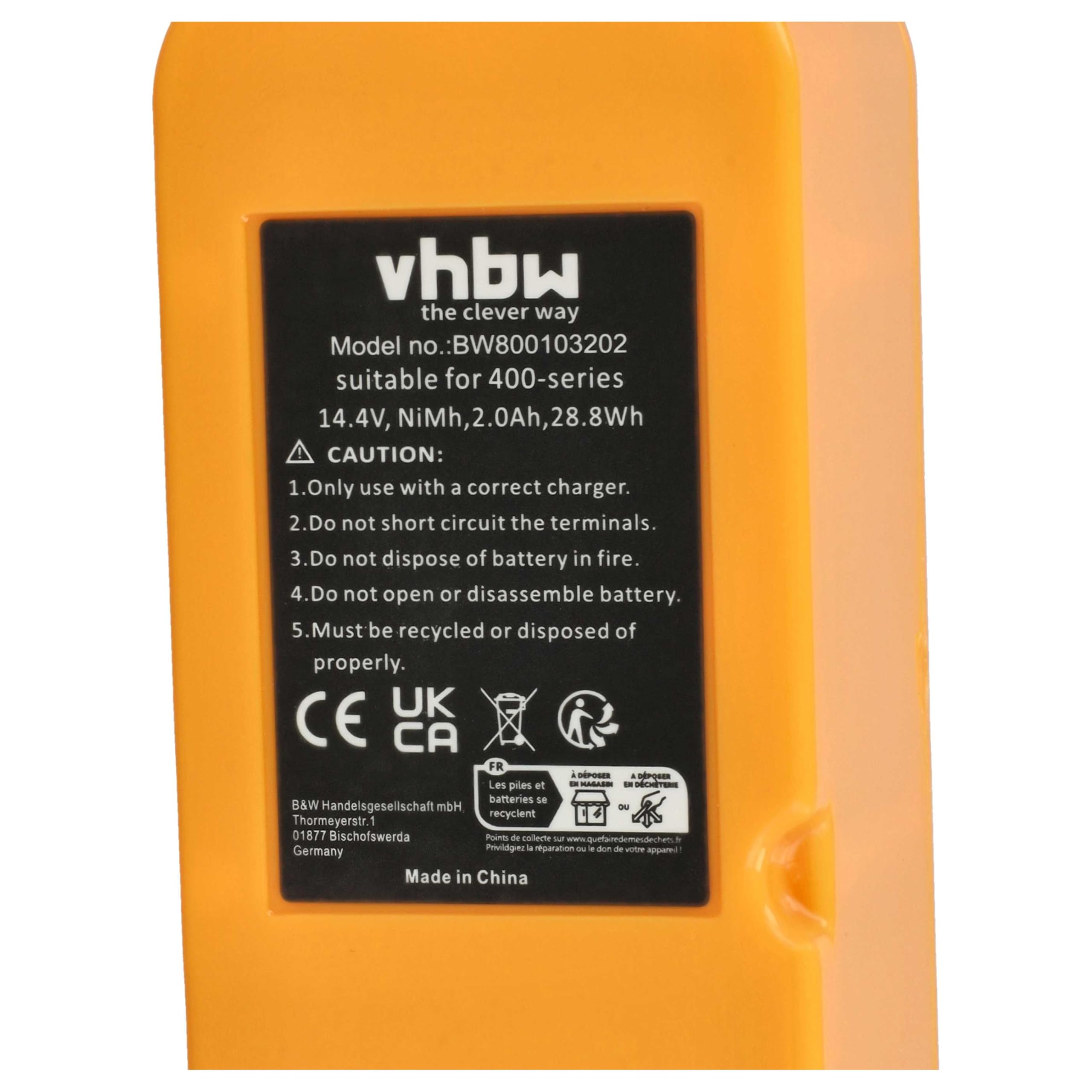 vhbw Batteria per Vileda M-488A 2000mAh NiMH