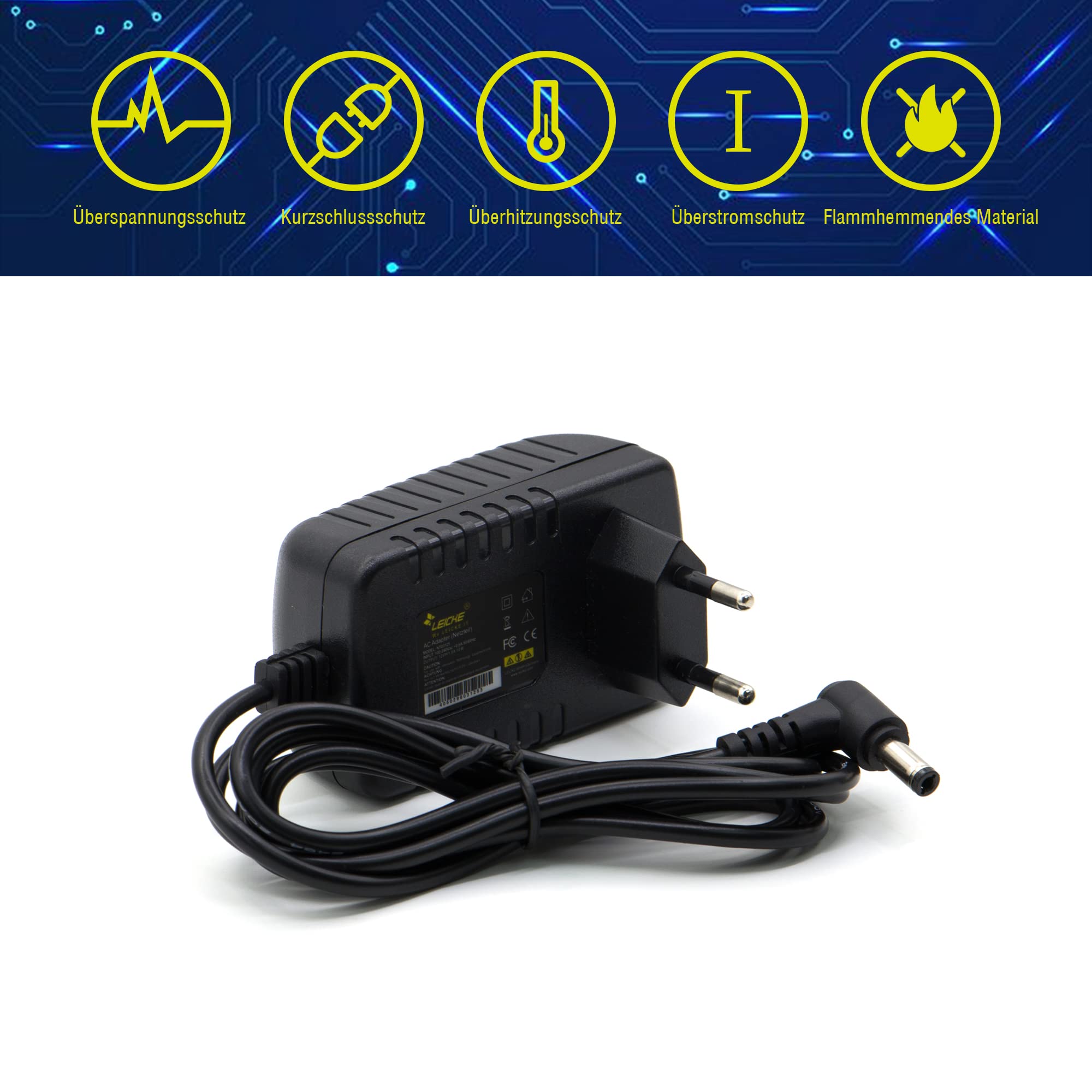 Leicke Alimentatore 24V 1A 24W 5,5x2,5mm
