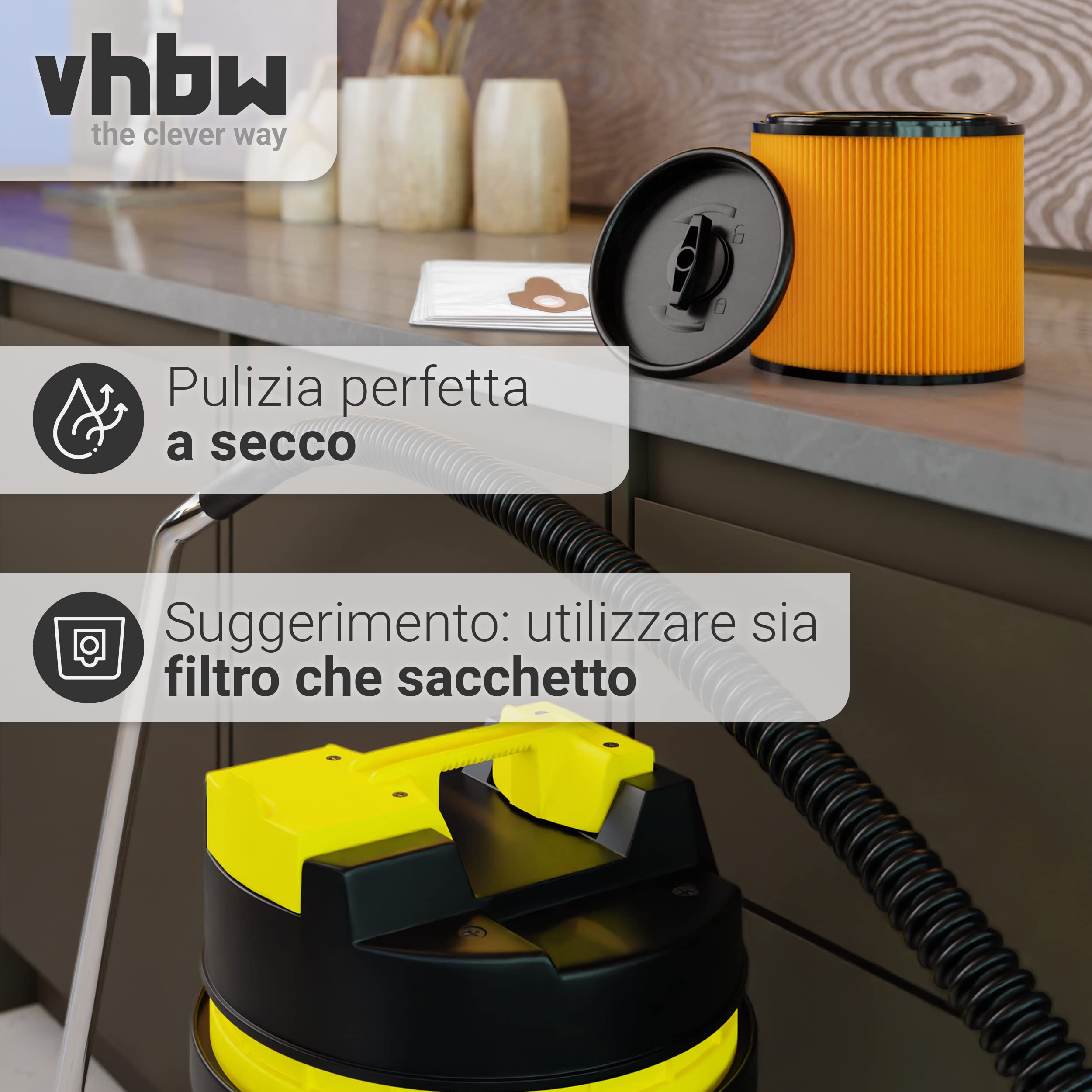 vhbw PNTS 1500 A1 filtro pieghettato aspiratore a secco
