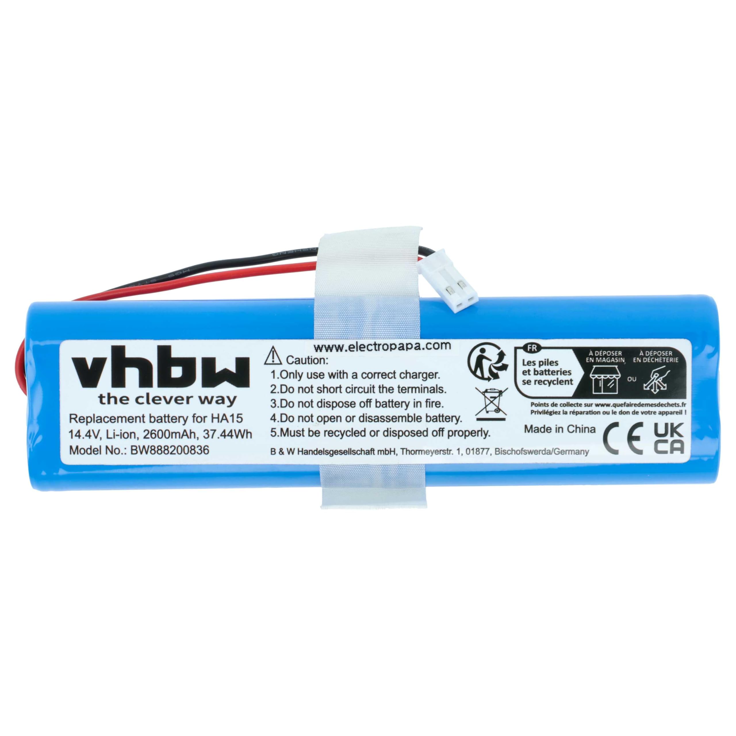 vhbw Batteria V3s Pro robot aspirapolvere 2600 mAh Li-Ion