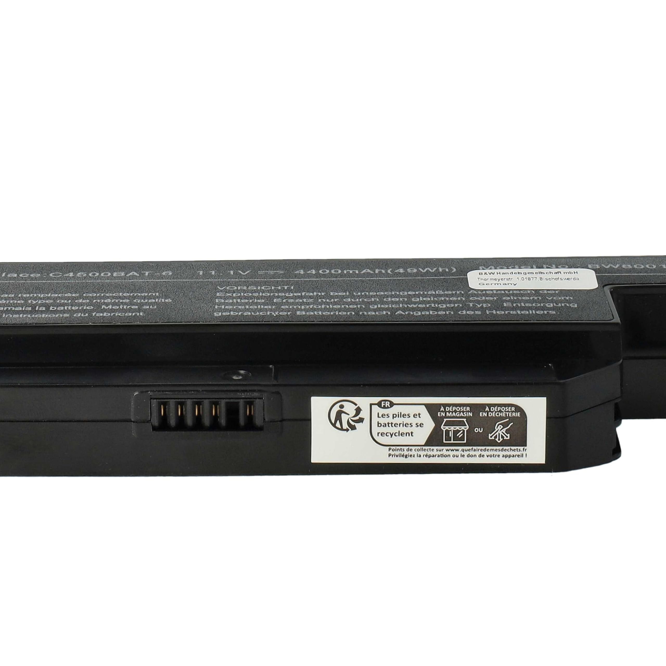 vhbw batteria notebook Terra Mobile 4400mAh 11,1V