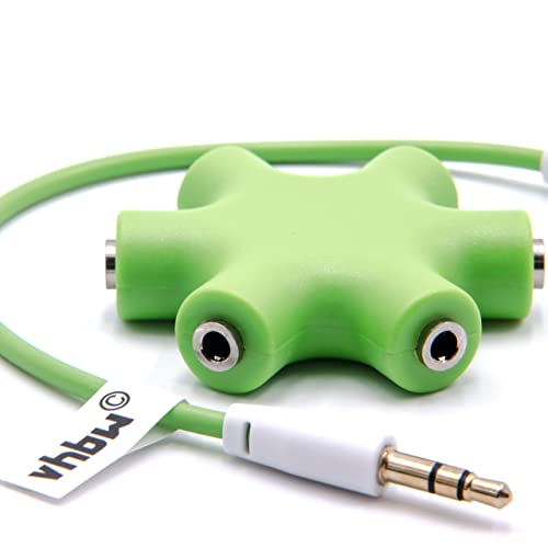 vhbw Splitter audio 6 uscite sdoppiatore jack verde con cavo