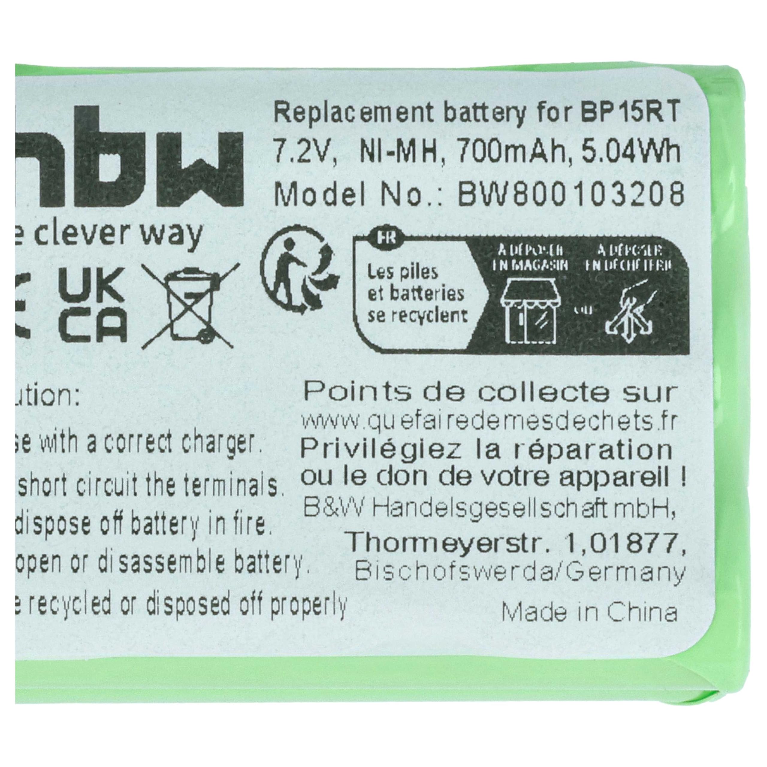 vhbw Batteria per Dogtra 1200NC Transmitter collare 700mAh
