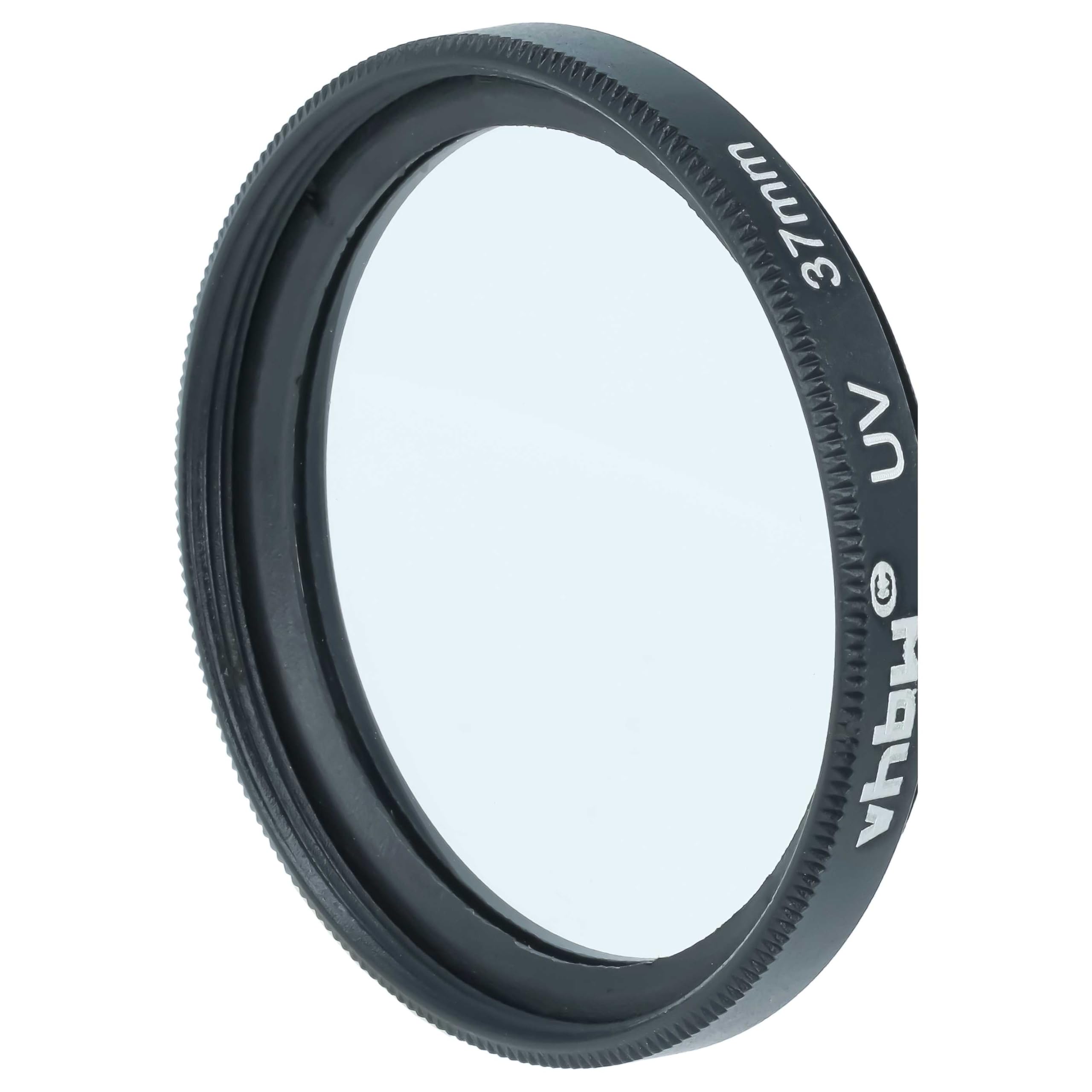 vhbw Filtro UV 37mm per Obiettivi Filettati Nero Vetro