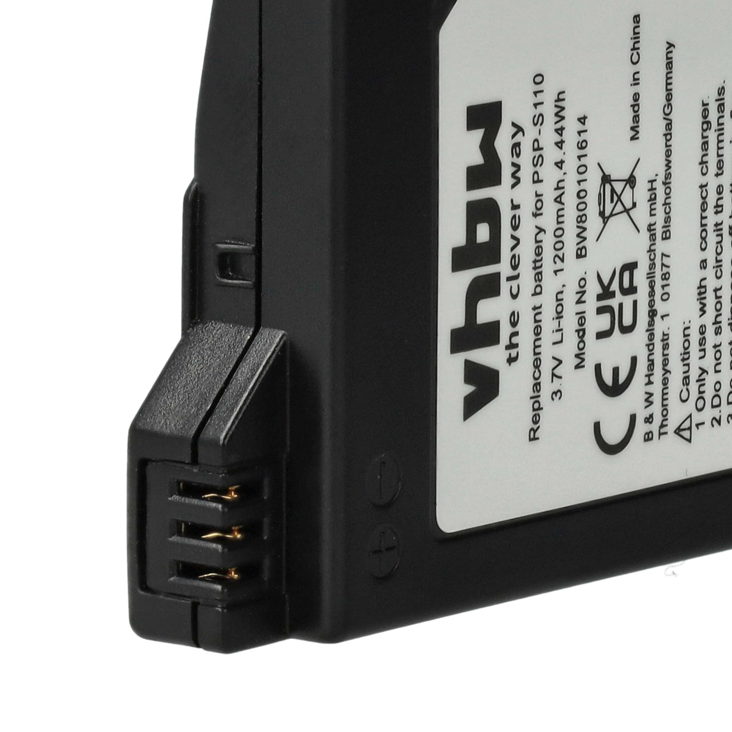 vhbw PSP-S110 batteria console PSP-2000 1200mAh 1 pezzo
