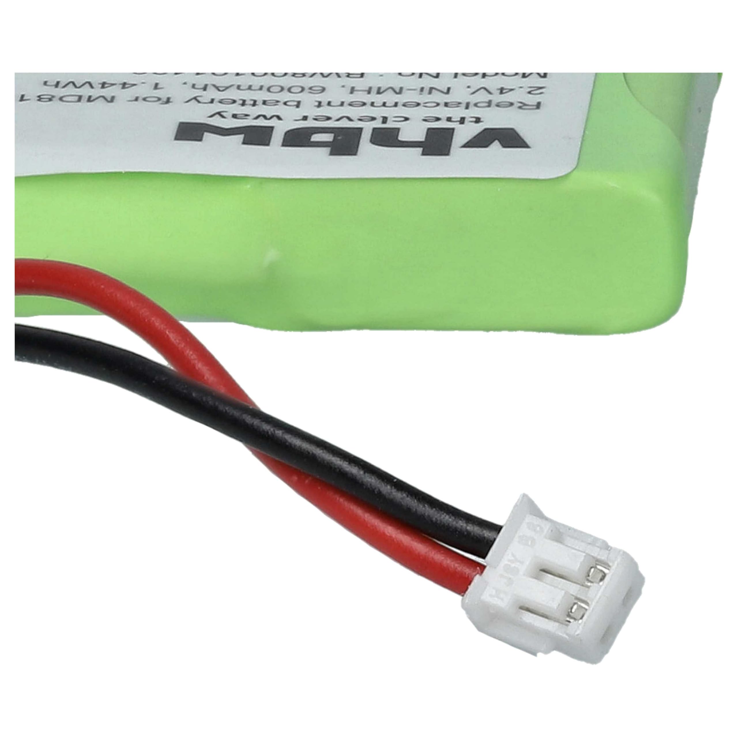 vhbw 600mAh 2,4V batterie cordless 2 pezzi per Medion