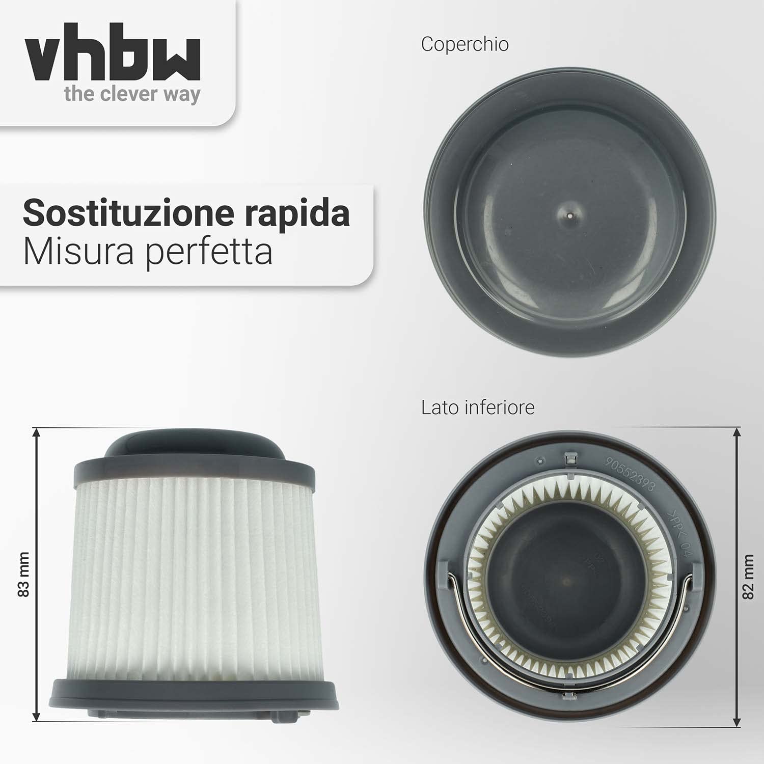 vhbw Filtro a pieghe per Black Decker Dustbuster Pivot