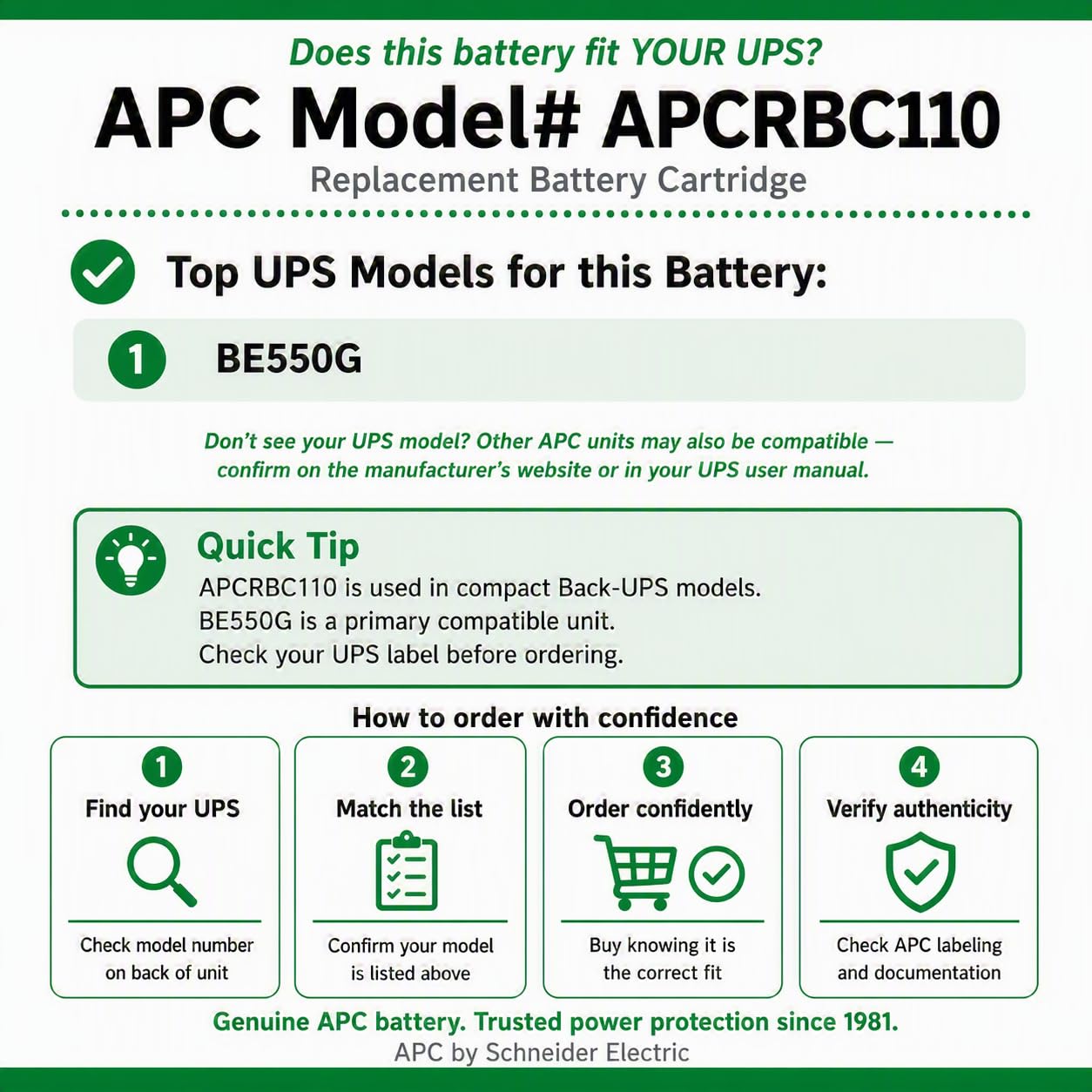 APC APCRBC110 batteria UPS ricambio per BR550GI BX700UI