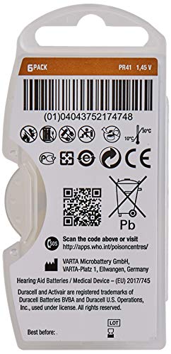Duracell Easytab 312 Batterie Apparecchi Acustici 60 Pezzi Zinco-Aria
