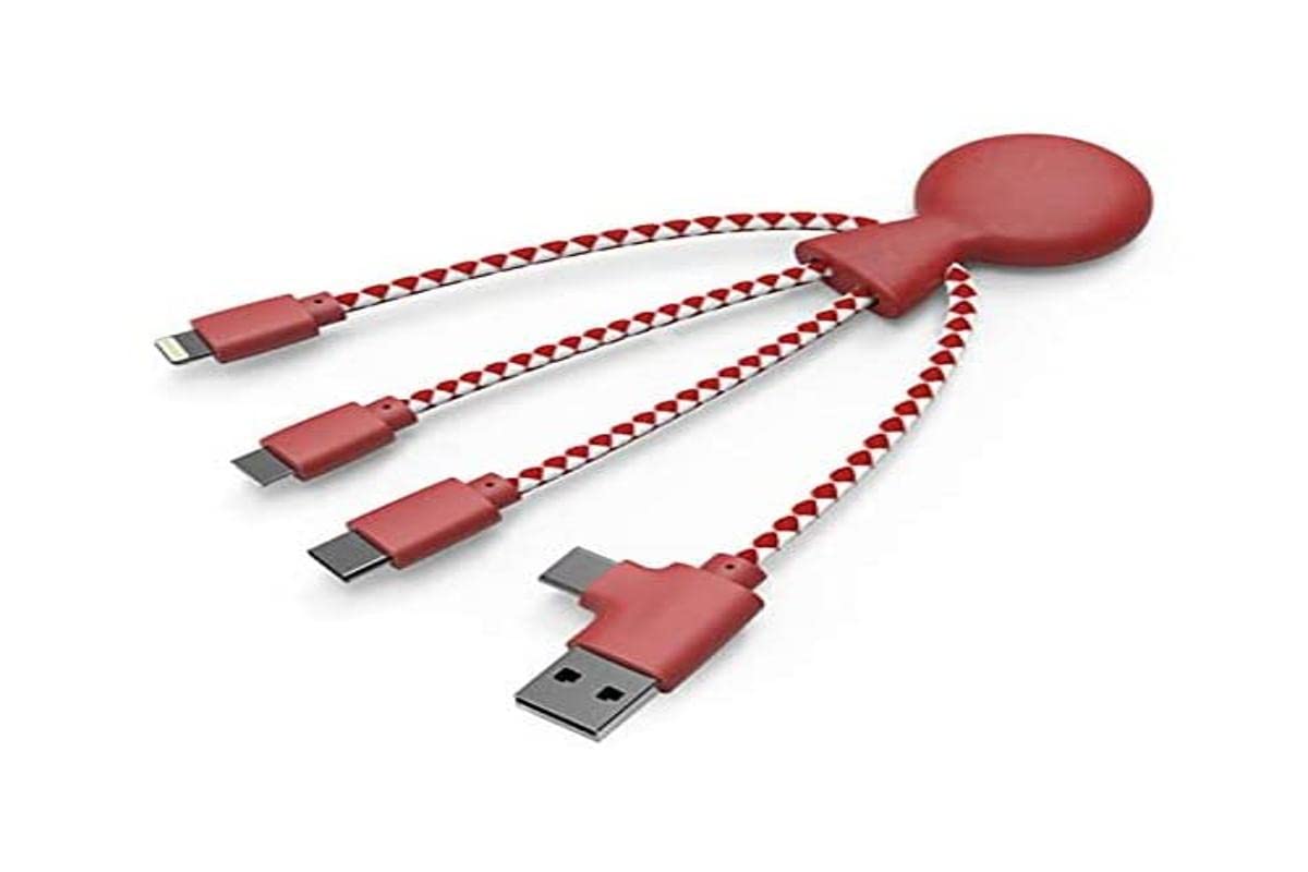Xoopar Mr Bio 4 in 1 cavo USB multiplo rosso biodegradabile