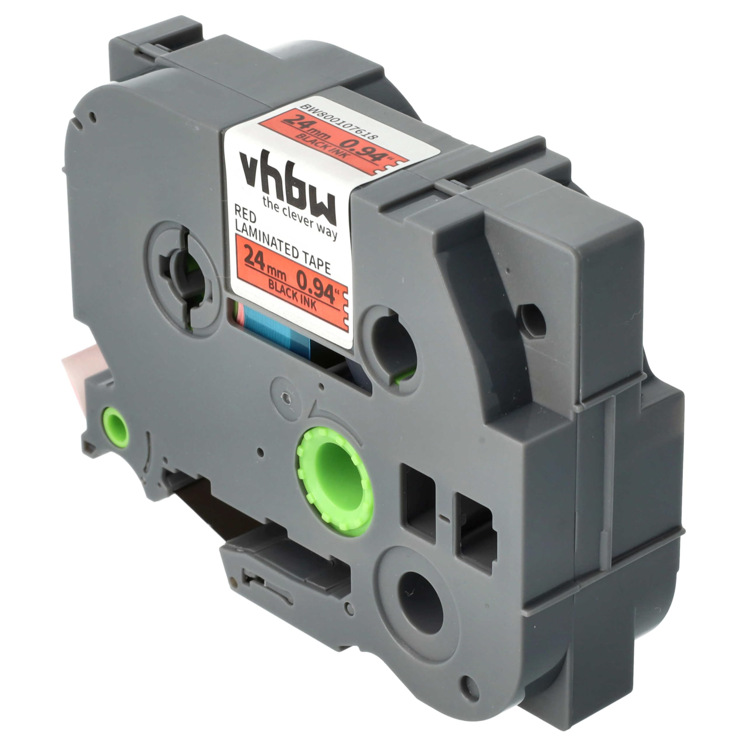 vhbw TZE-451 cassetta nastro 24mm nero su rosso 8m