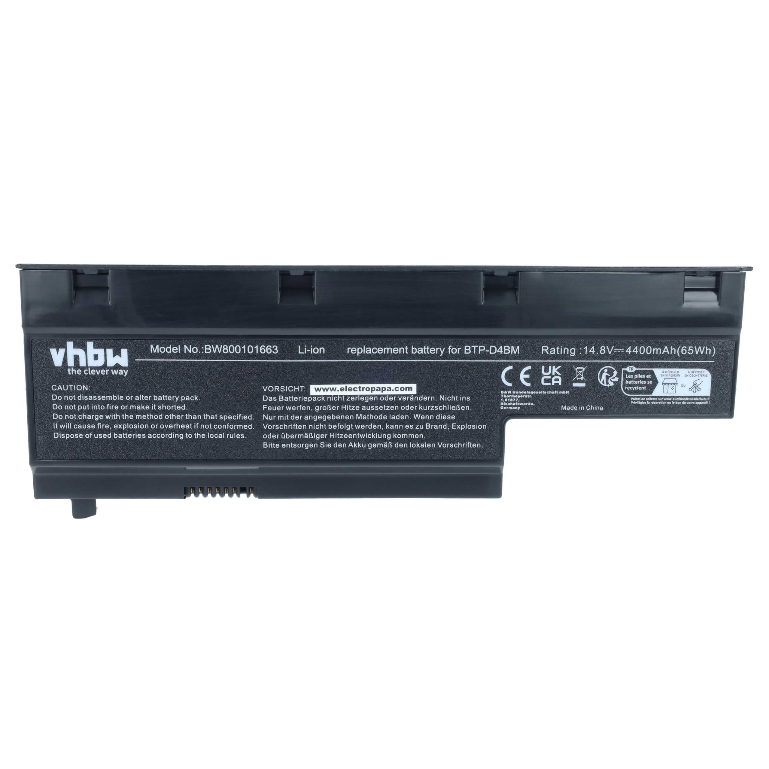 vhbw Batteria per Medion Akoya E7212 4400mAh Li-Ion