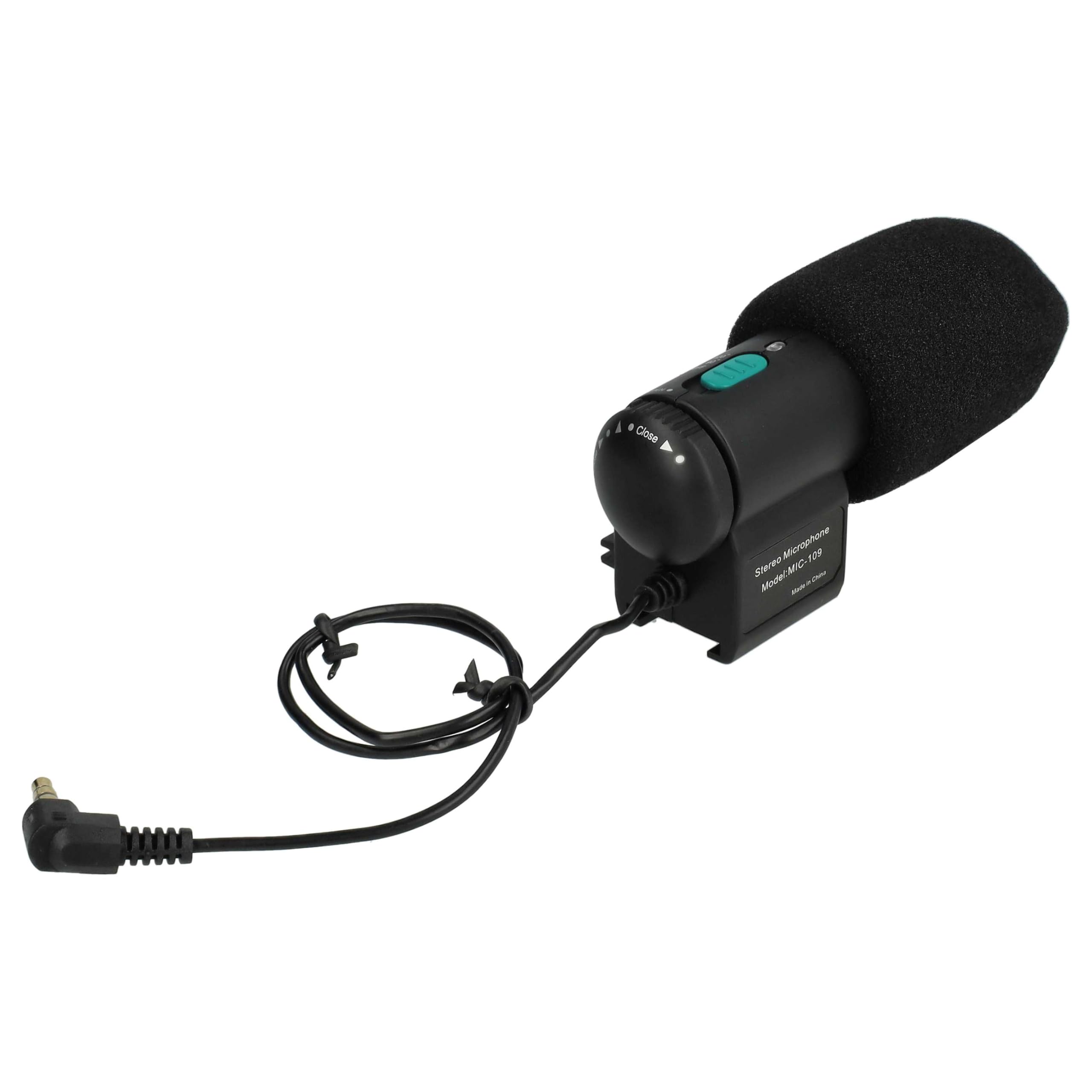 vhbw Microfono stereo fotocamera Panasonic Lumix jack 3,5mm nero