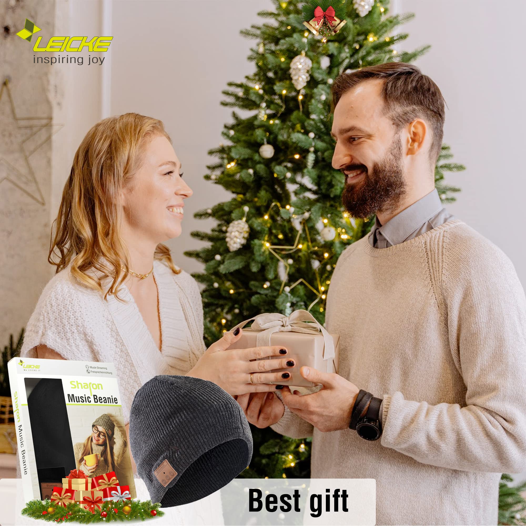 Leicke Sharon Berretto bluetooth uomo con cuffie lavabile