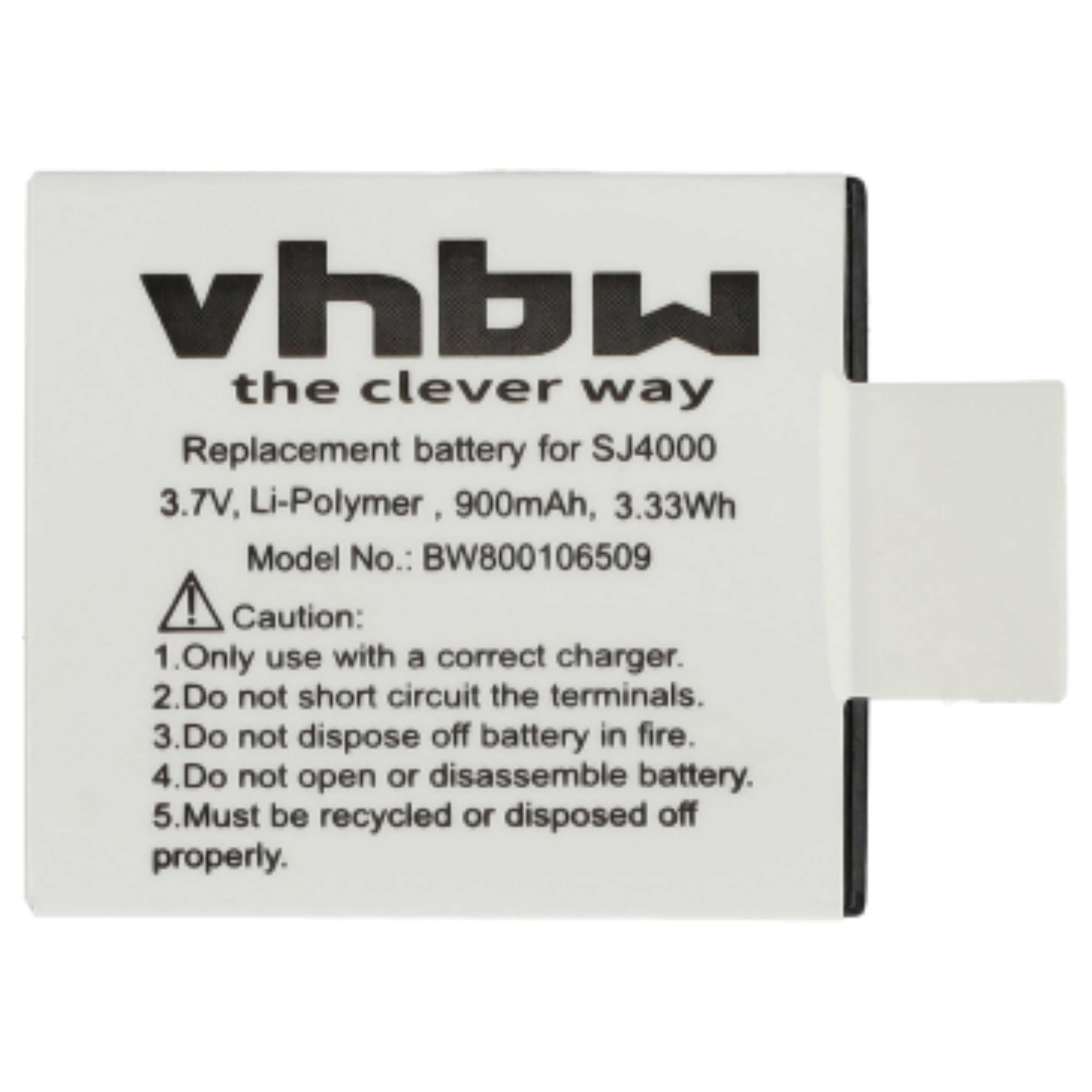 vhbw Set 2 batterie action cam SJ4000 900mAh per DBPower