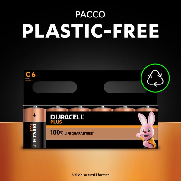 Duracell Plus LR14 batterie alcaline C confezione da 20 lunga durata