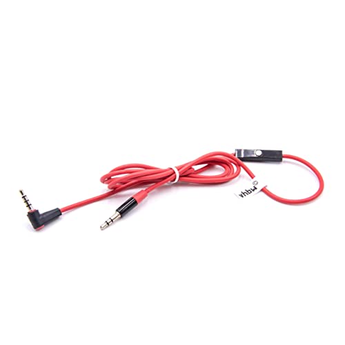 vhbw RemoteTalk cavo audio cuffie Beats rosso-nero 1 m